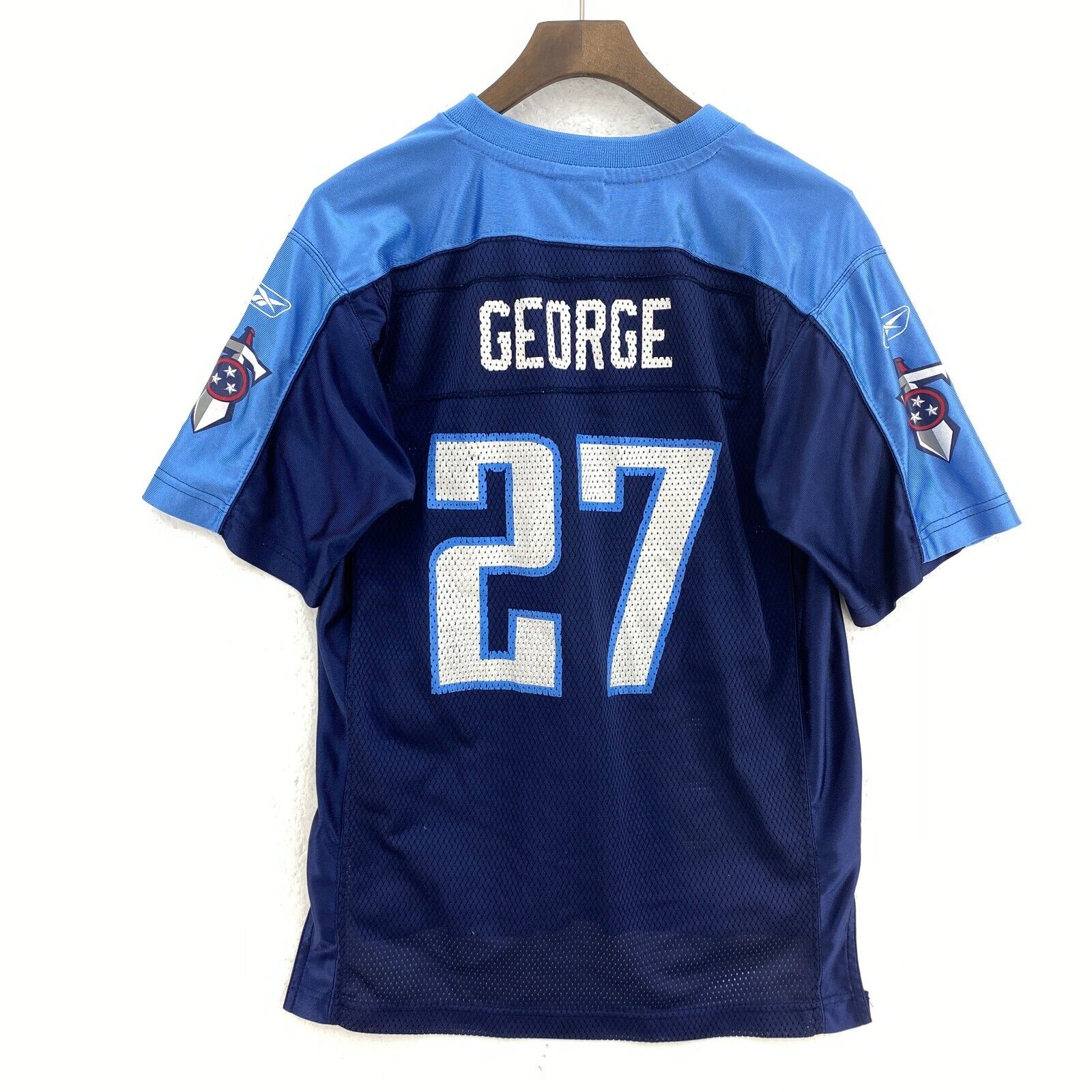 Reebok V-Neck Blue NFL George #27 Jersey Size L Kids