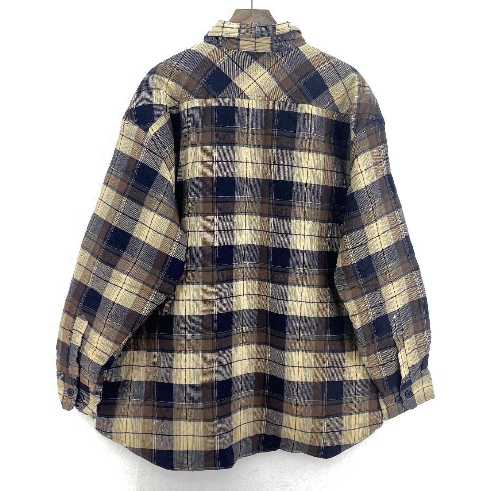 Vintage Dickies Plaid Flannel Shirt Jacket Size XL Brown Button Up