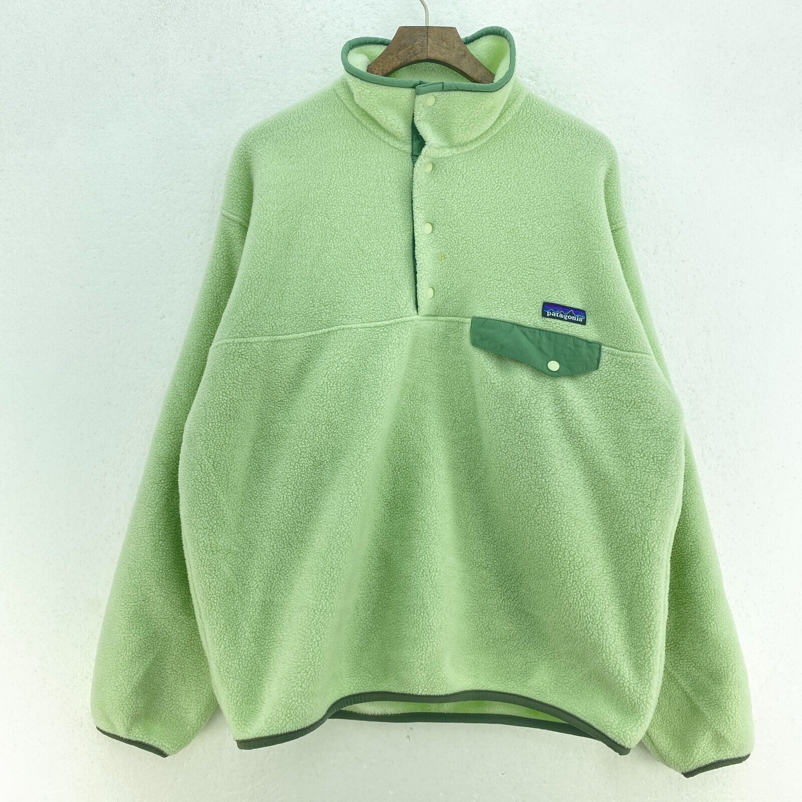The North Face Zip Pockets Fleece Snap T Jacket Size M Green
