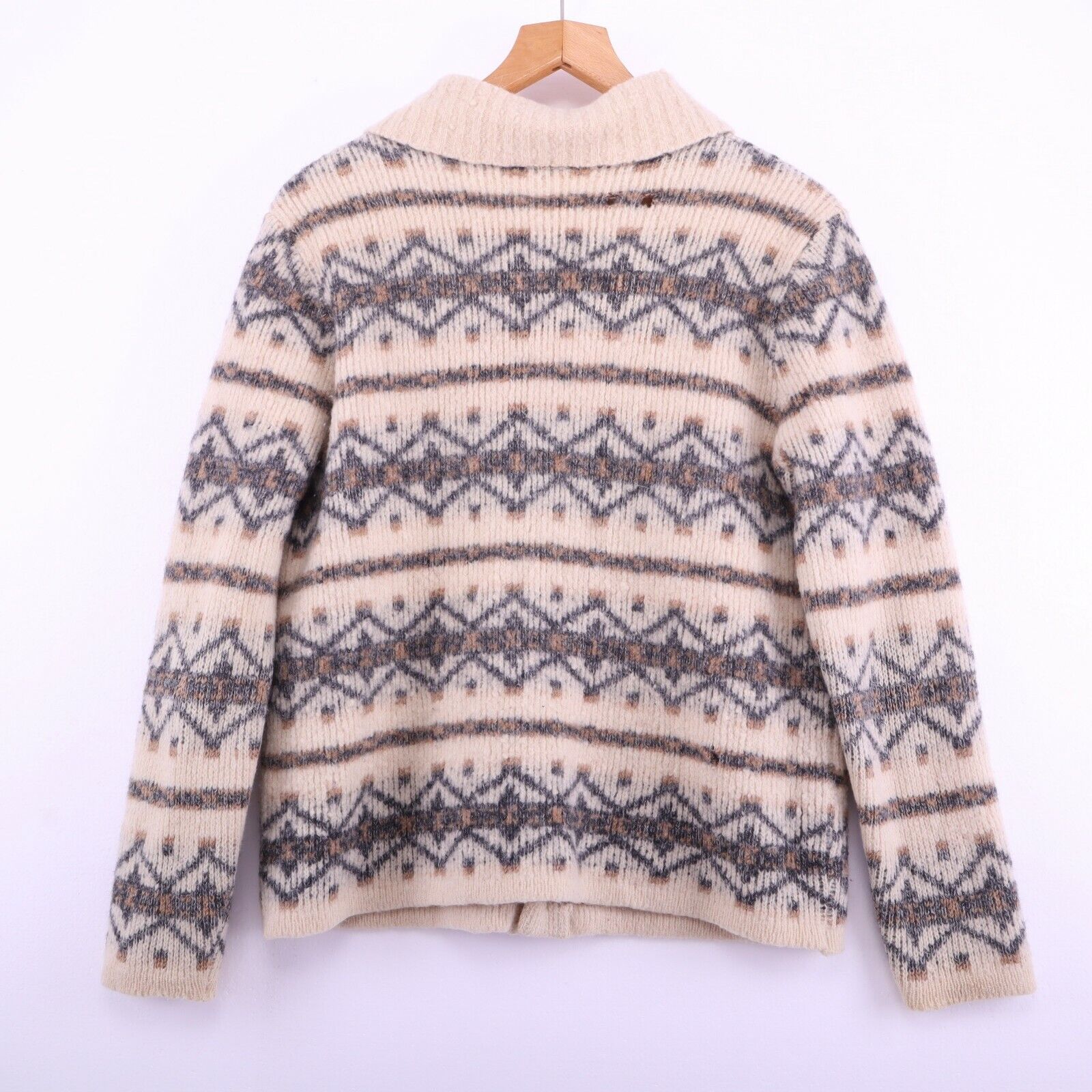 Sears Wool Knit Beige Cardigan Size 44 90s
