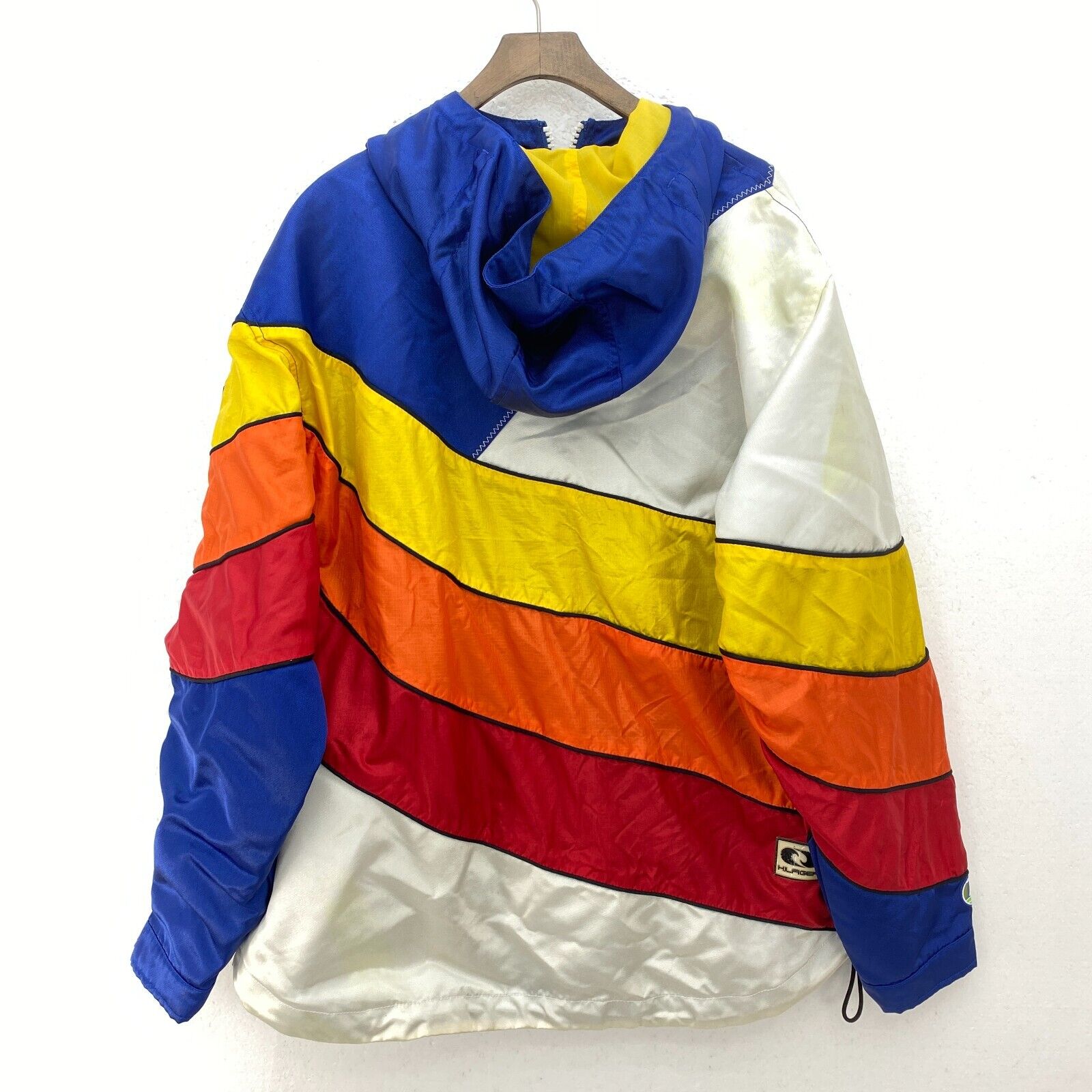 Tommy Hilfiger Aqua Gear Colorblock Yellow Blue Quarter Zip Jacket Size M