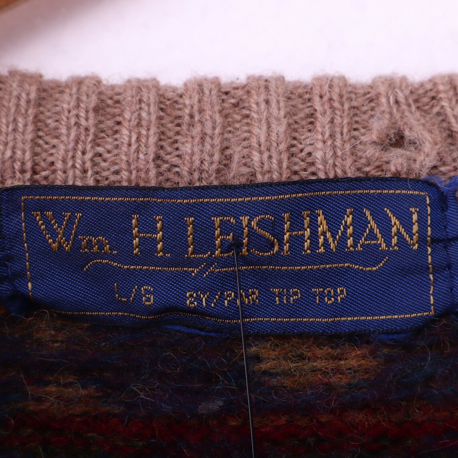 H.Leishman Women's Wool Knit Pullover Sweater Size Large Red 90s