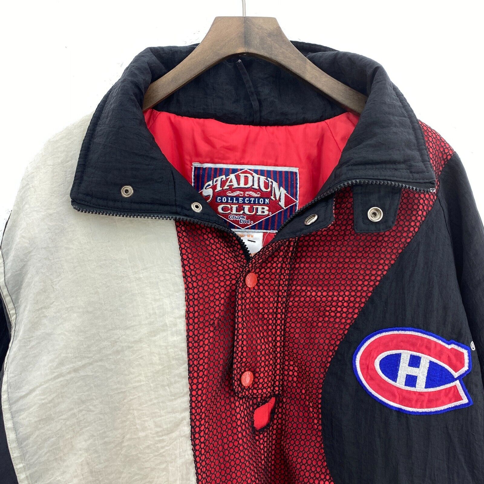 Chalk Line Montreal Canadiens Black Mesh Detailed Full Zip Jacket Size M
