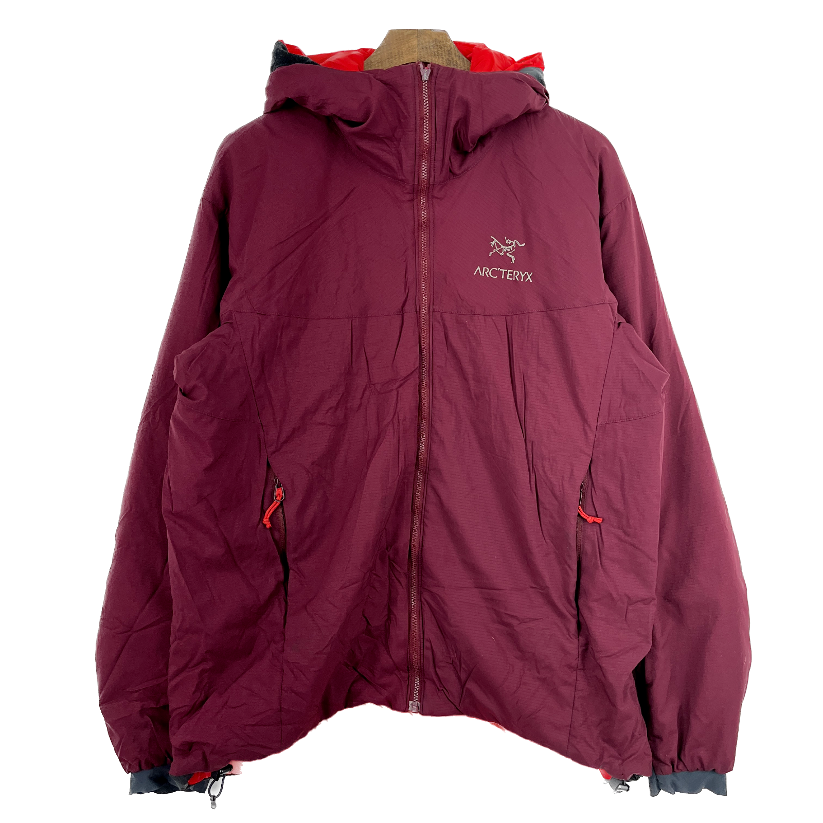 Arc'treyx Beta Logo Full Zip Burgundy Hooded Jacket Size M