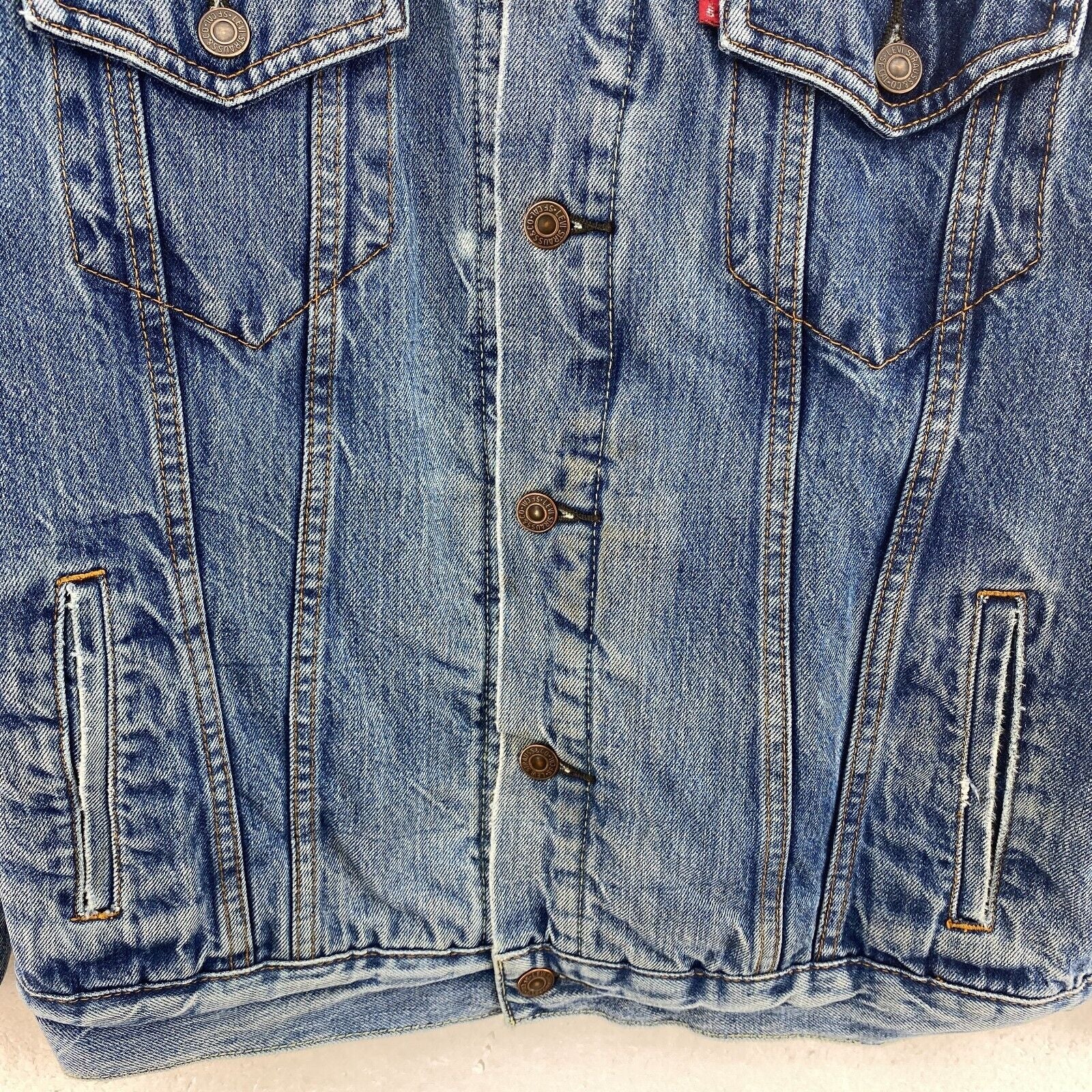 Vintage Levi Strauss Sherpa Lined Blue Denim Jacket Size M