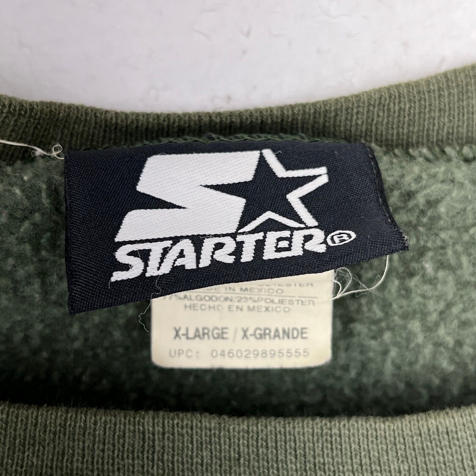 Vintage Starter Embroidered Logo Green Sweatshirt Size XL