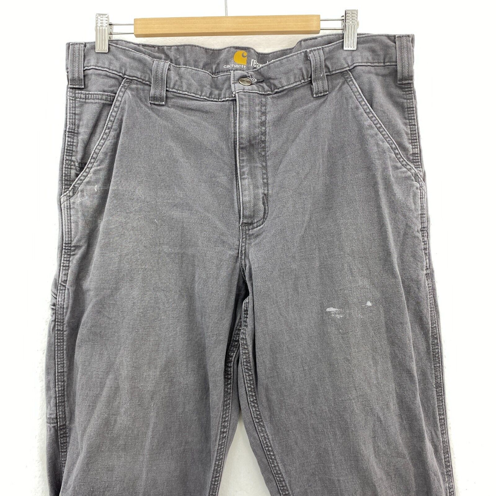 Carhartt Relaxed Fit Cargo Pant Gray Straight Leg Size 36