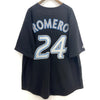 24 Ricky Romero Toronto Blue Jays Logo Black Jersey Size XL MLB Baseball