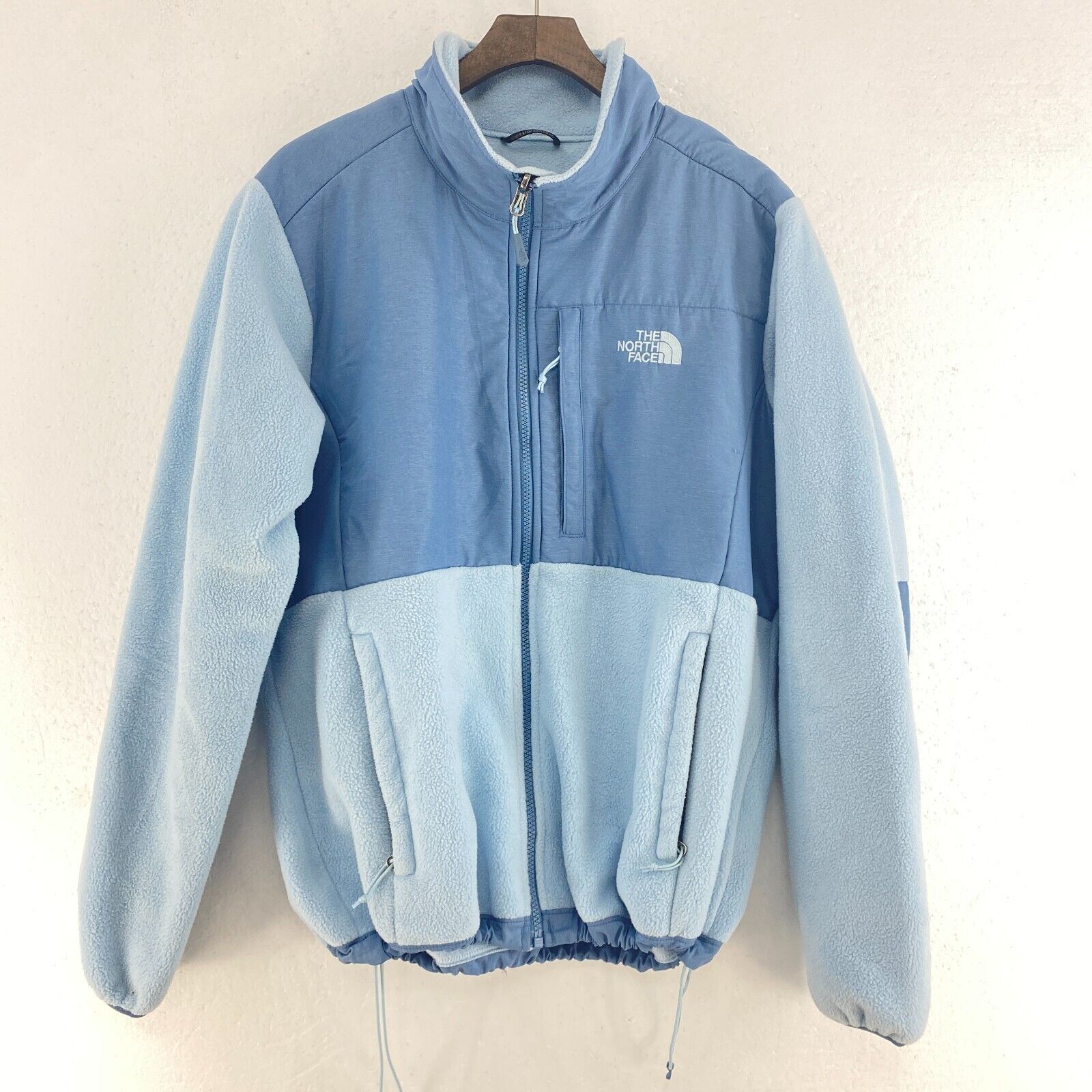The North Face Logo Full Zip Blue Fleece Jacket Size XL Women's