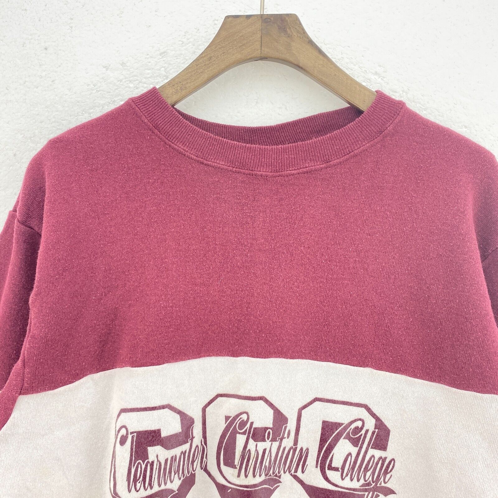 Champion Women's Clearwater Christian College Logo Burgundy Sweatshirt Size XL