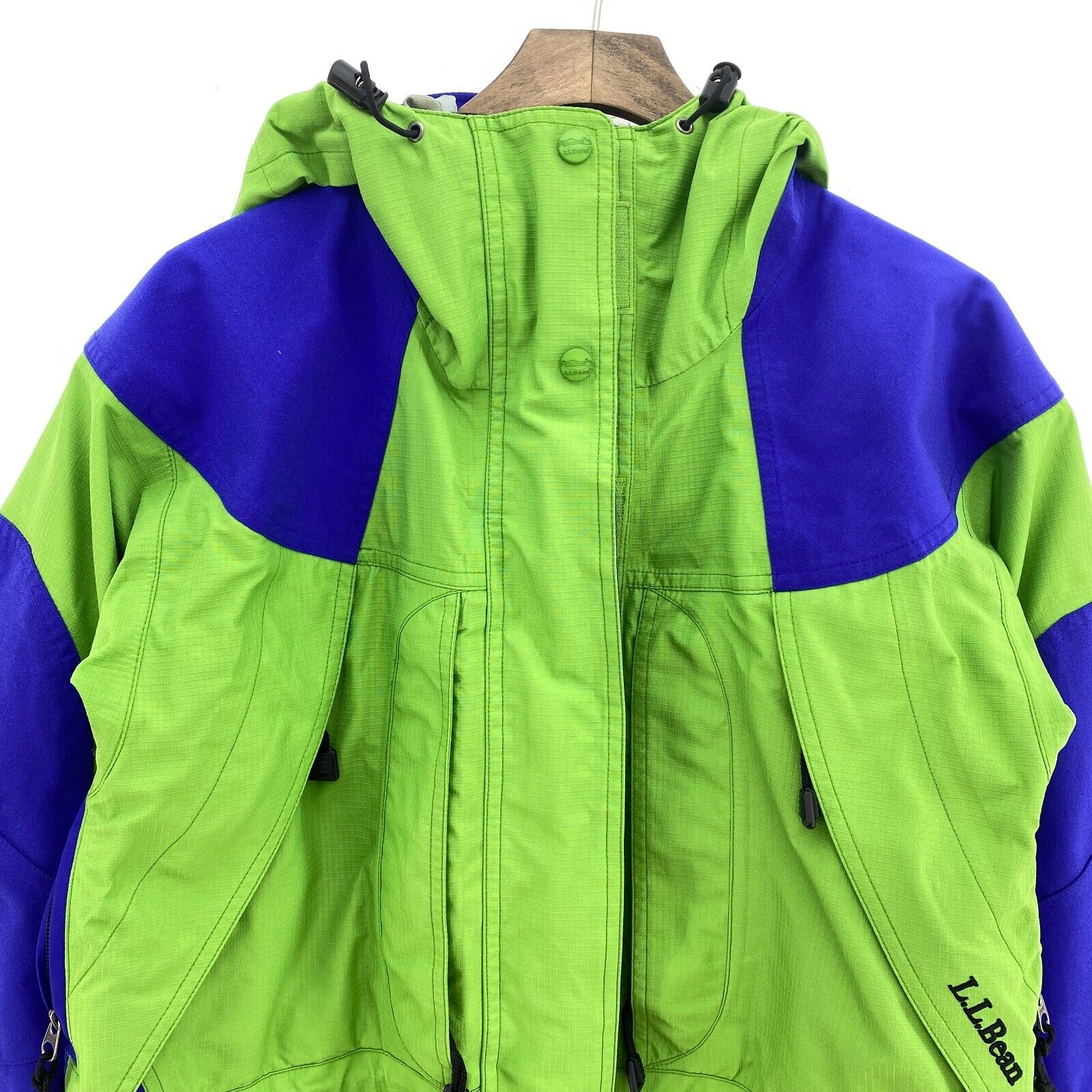 L.L. Bean Hooded Jacket Size S Two Tone Green Women's Full Zip Up