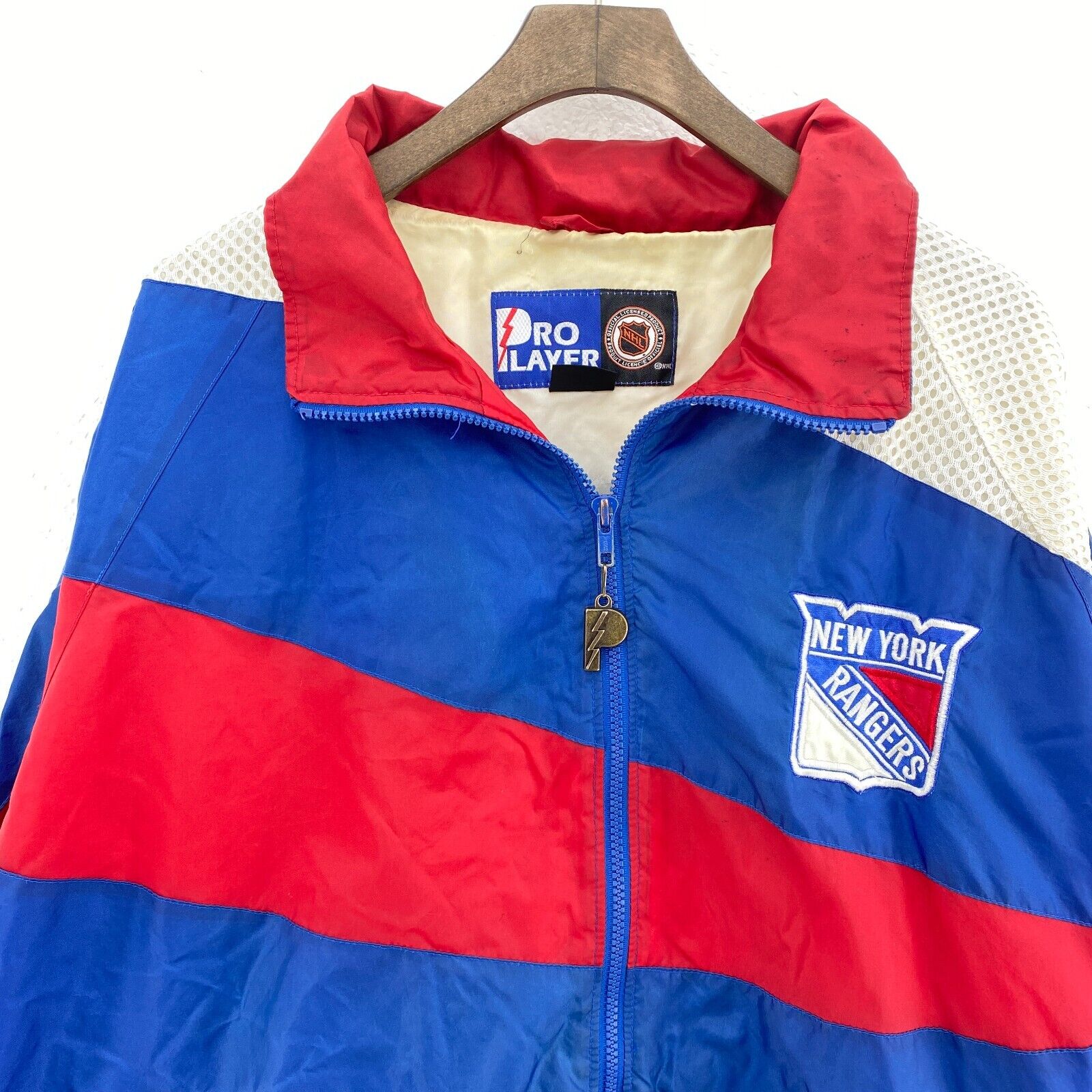Pro Player New York Rangers NHL Blue Red Full Zip Jacket Size 2XL