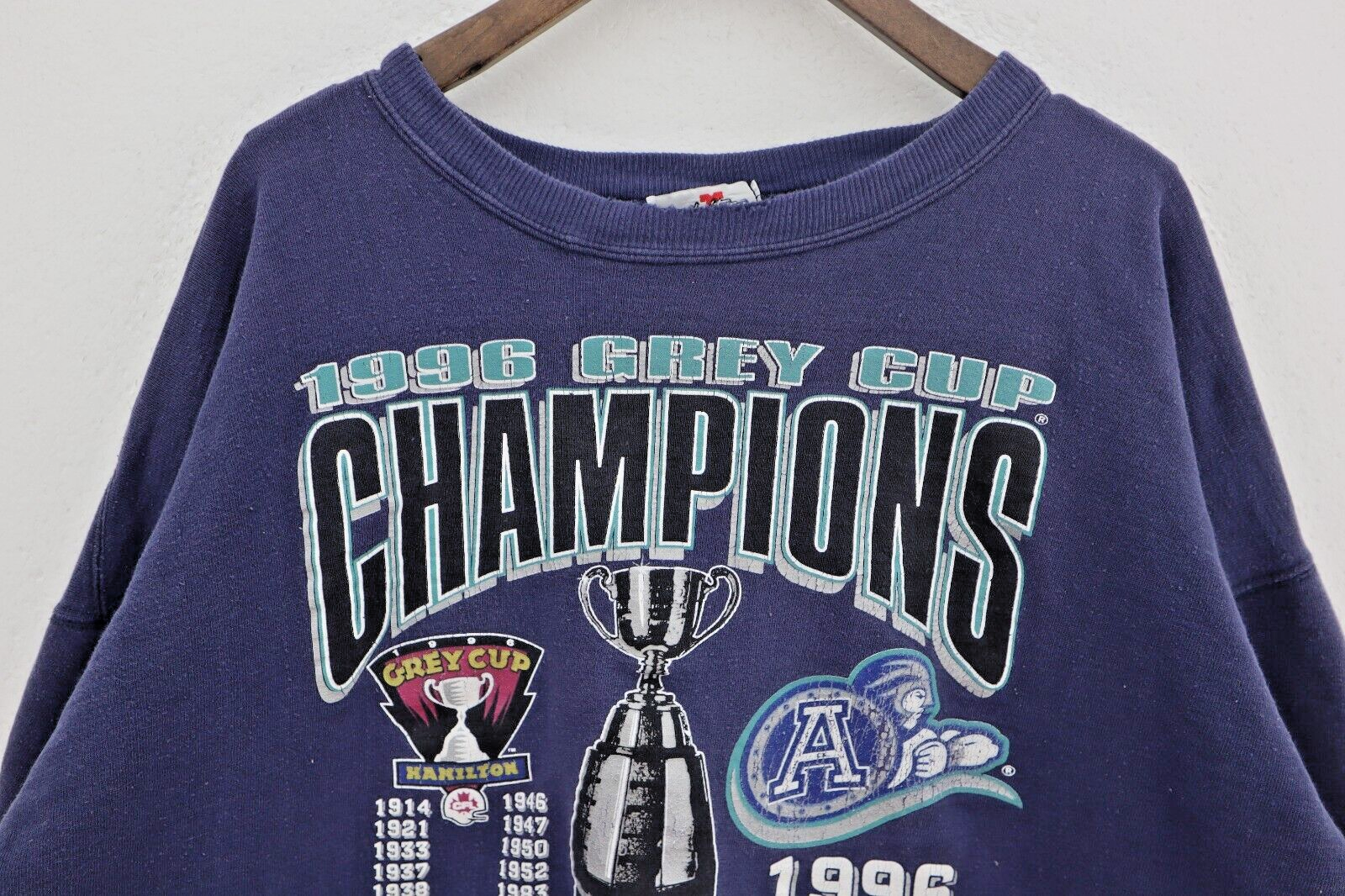 1996 Grey Cup Champions Toronto Argonauts CFL 1996 Navy Blue Sweatshirt Size XL