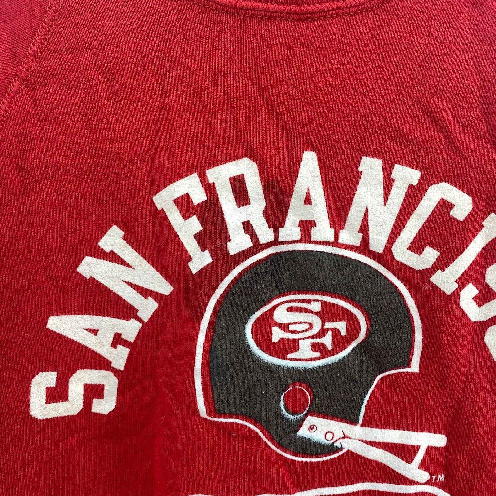 Champion Blue Bar San Francisco 49ers NFL Red Sweatshirt Size M Crewneck