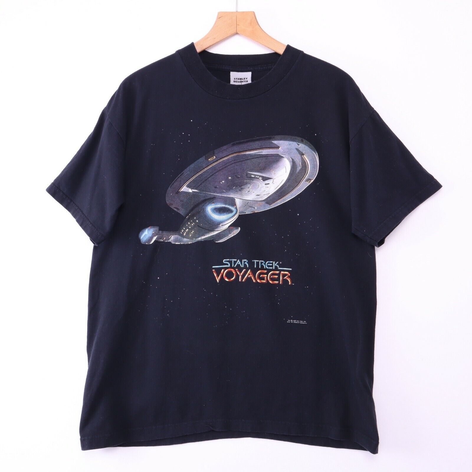 Star Trek Voyager 1995 Black T-shirt Size Large