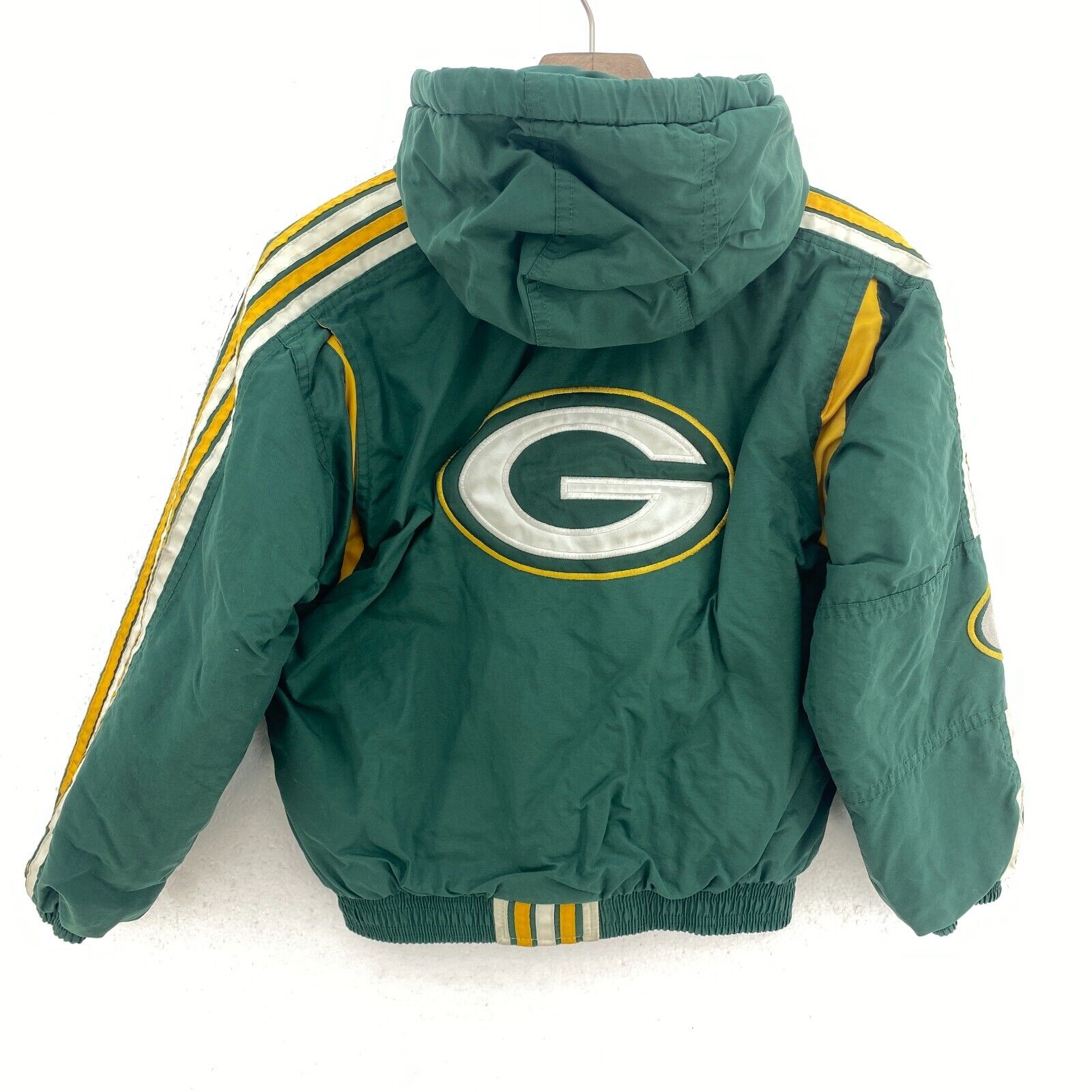 Starter Green Bay Packers Full Zip Green Hooded Insulated Jacket L Kids