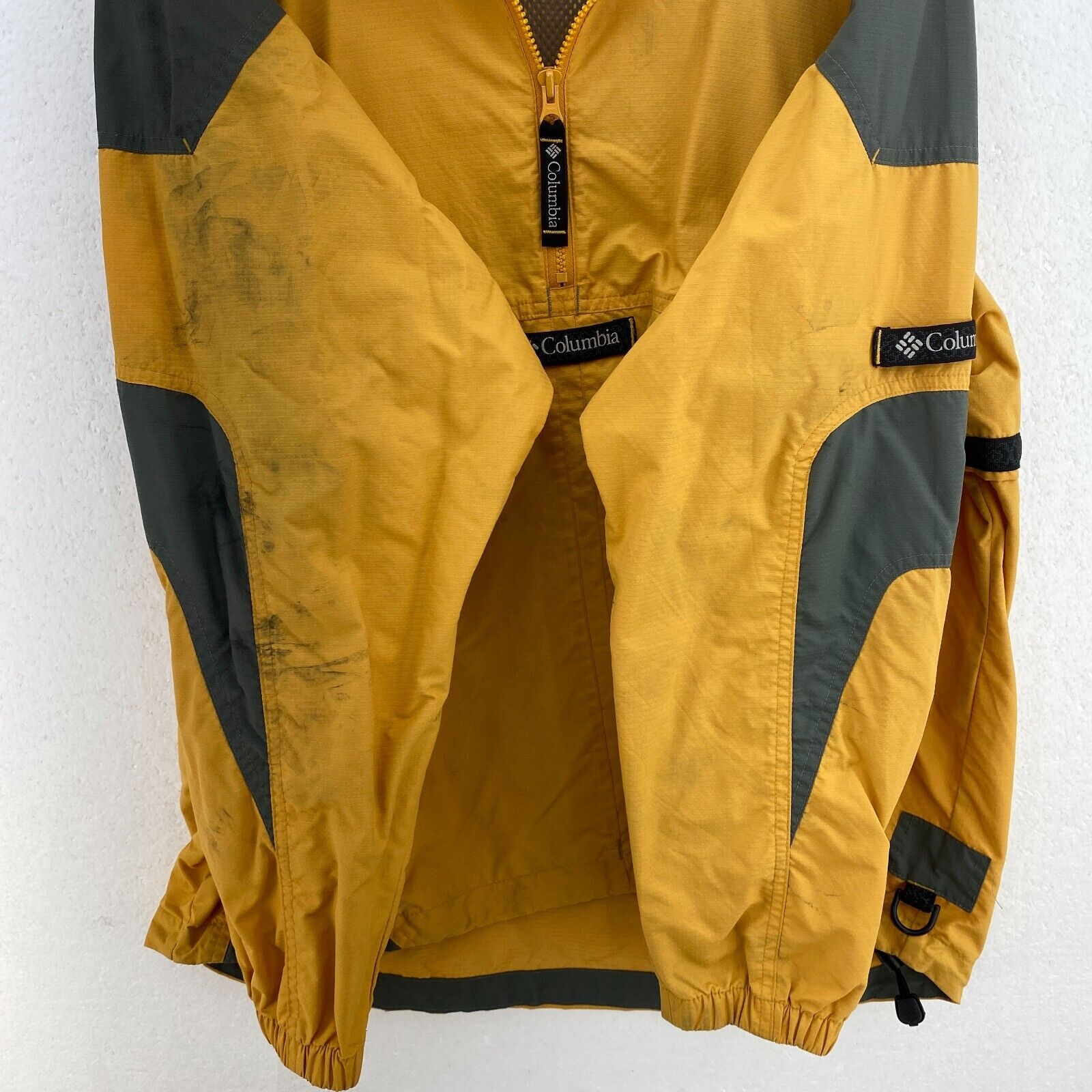 Columbia Half Zip Yellow Anorak Jacket Size L Hooded