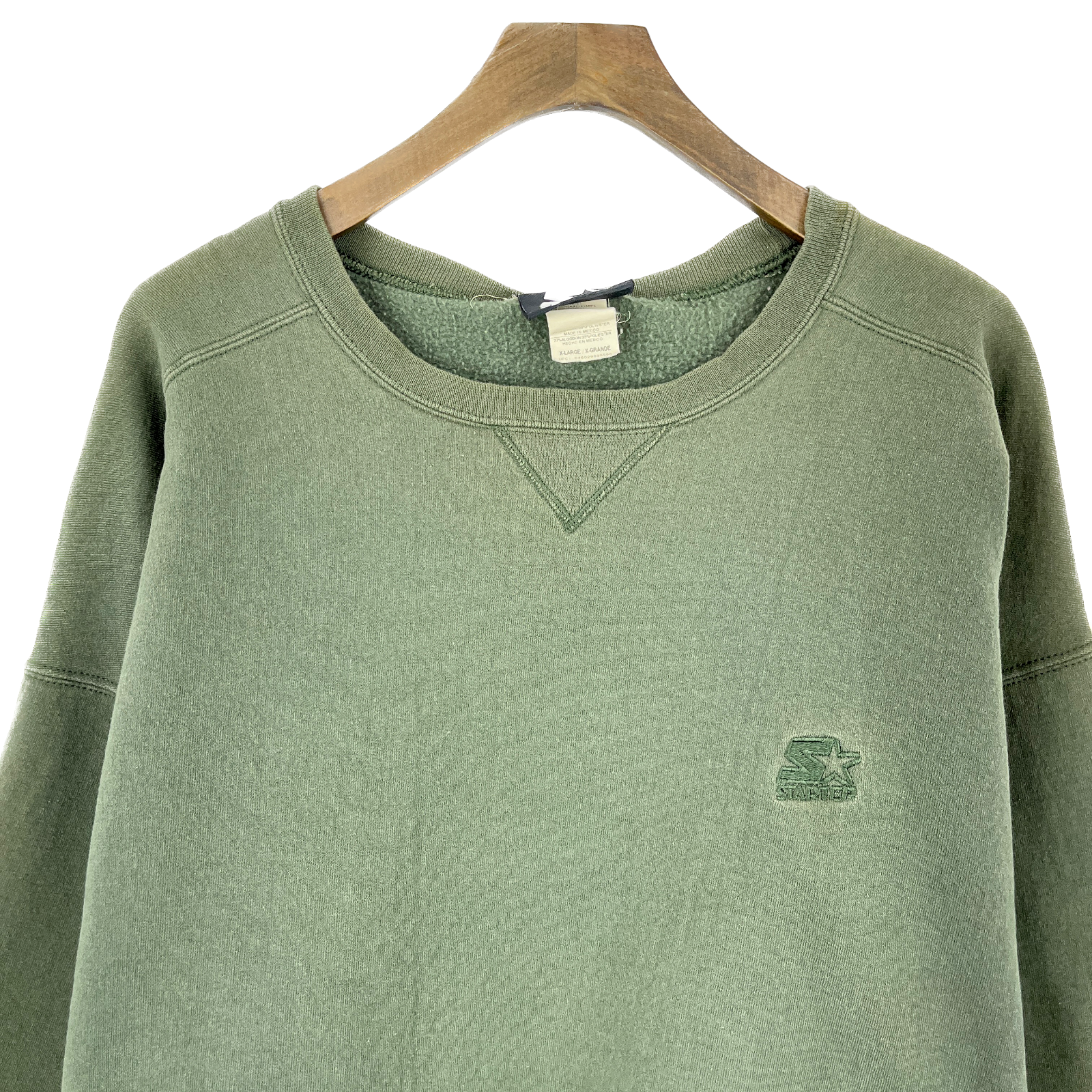 Vintage Starter Embroidered Logo Green Sweatshirt Size XL