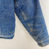 Levi's Sherpa Denim Jacket Size 42 Blue Medium Wash Snap Up