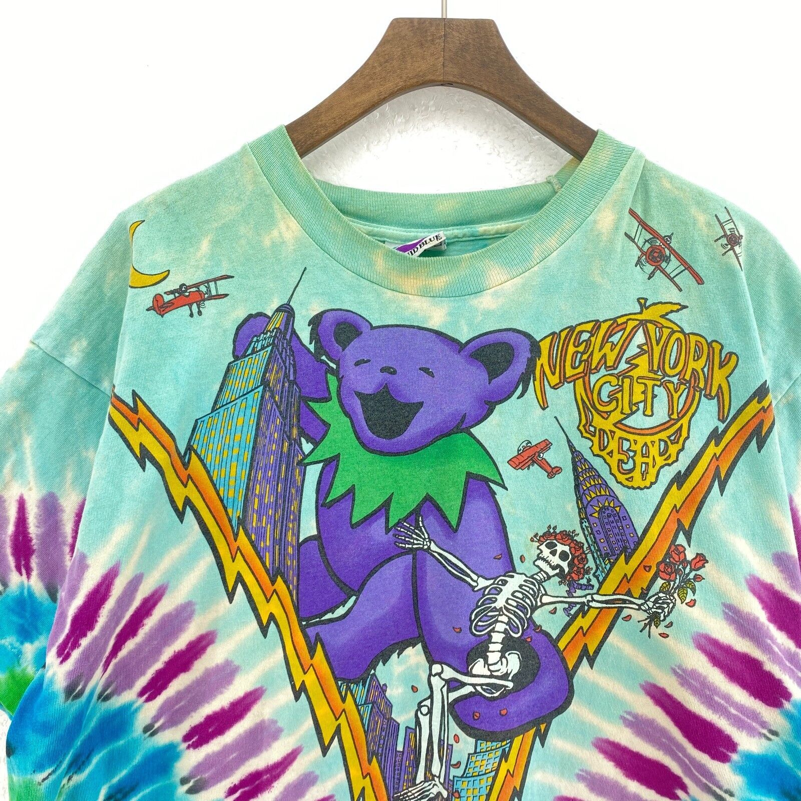 Liquid Blue New York City The Grateful Dead Blue Tie Dye T-shirt Size XL