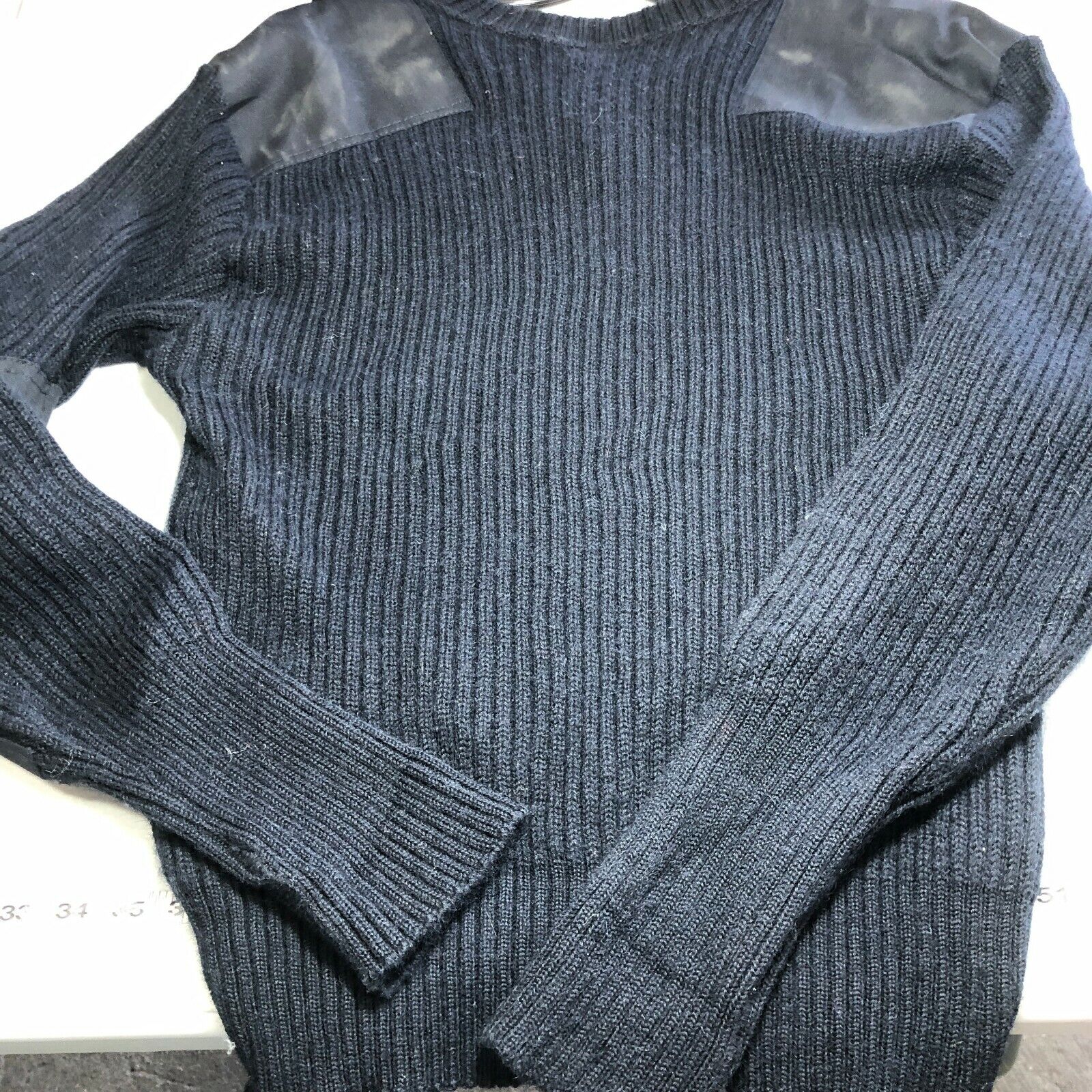 Jack Young 100% Wool Ribbed Sweater Slim Fit Size XXL Black