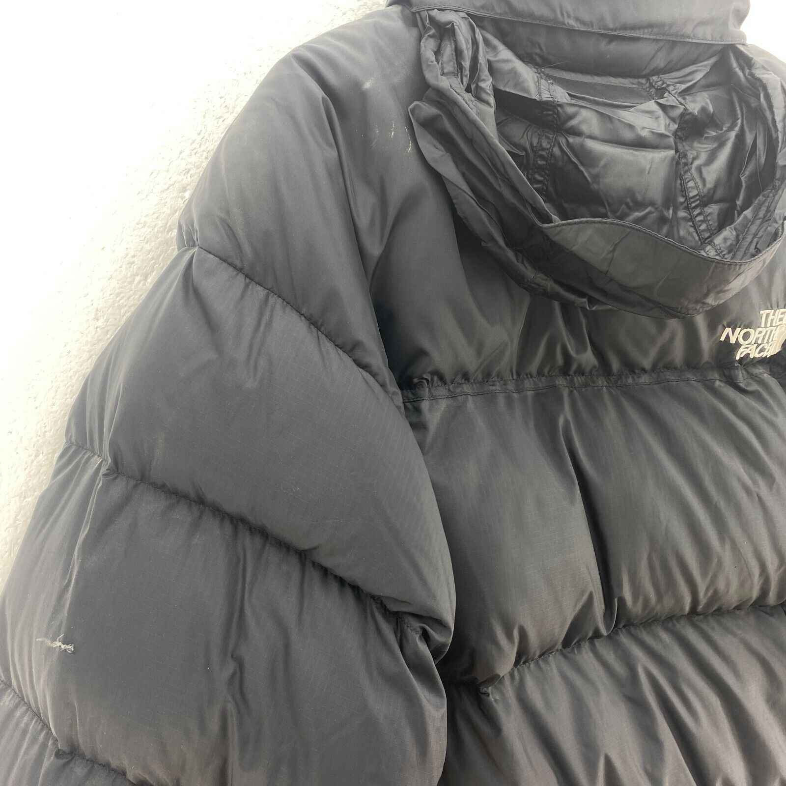 The North Face Black Insulated Puffer Hooded Jacket Size XL Full Zip Up