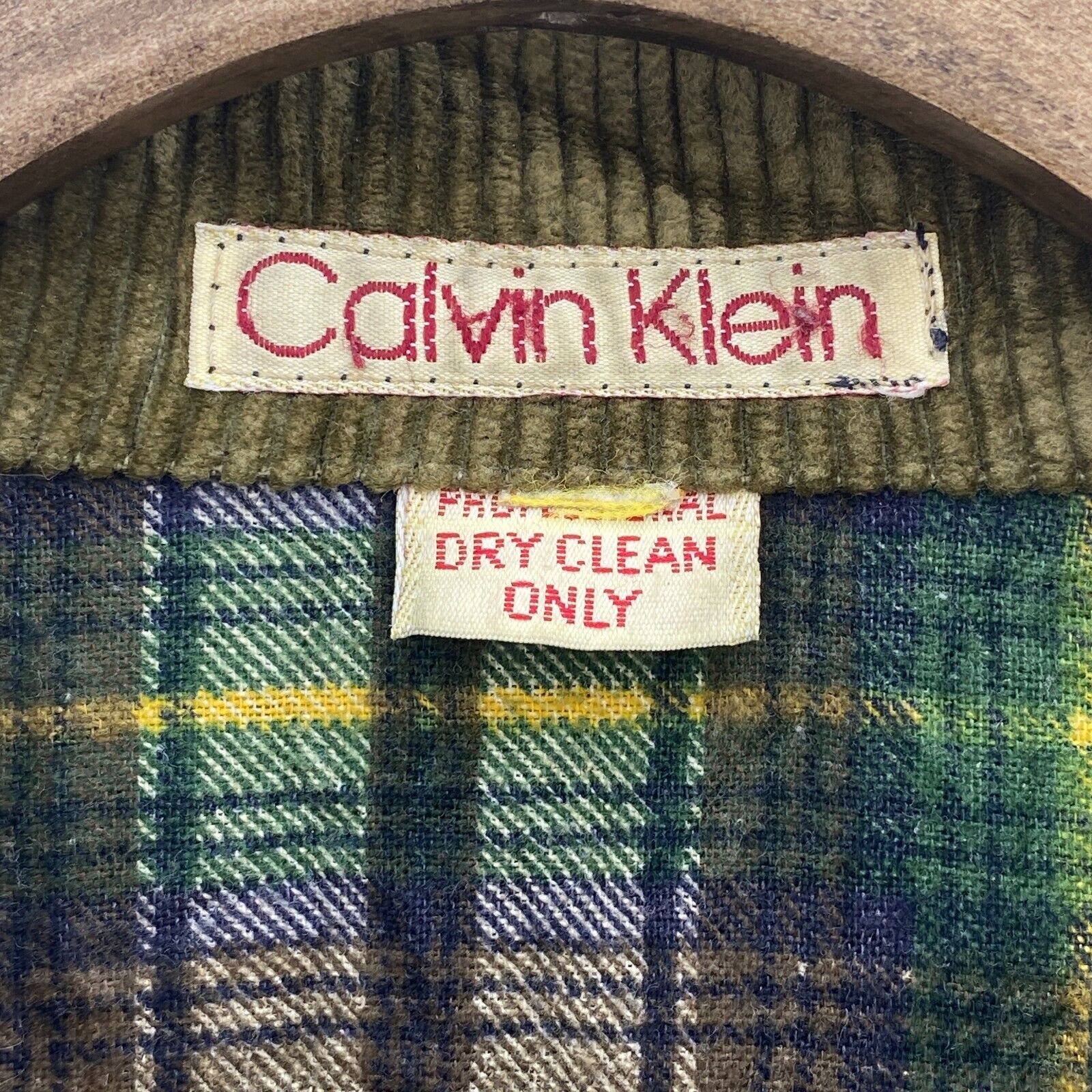 Calvin Klein Denim Full Zip Corduroy Collar Jacket Size M