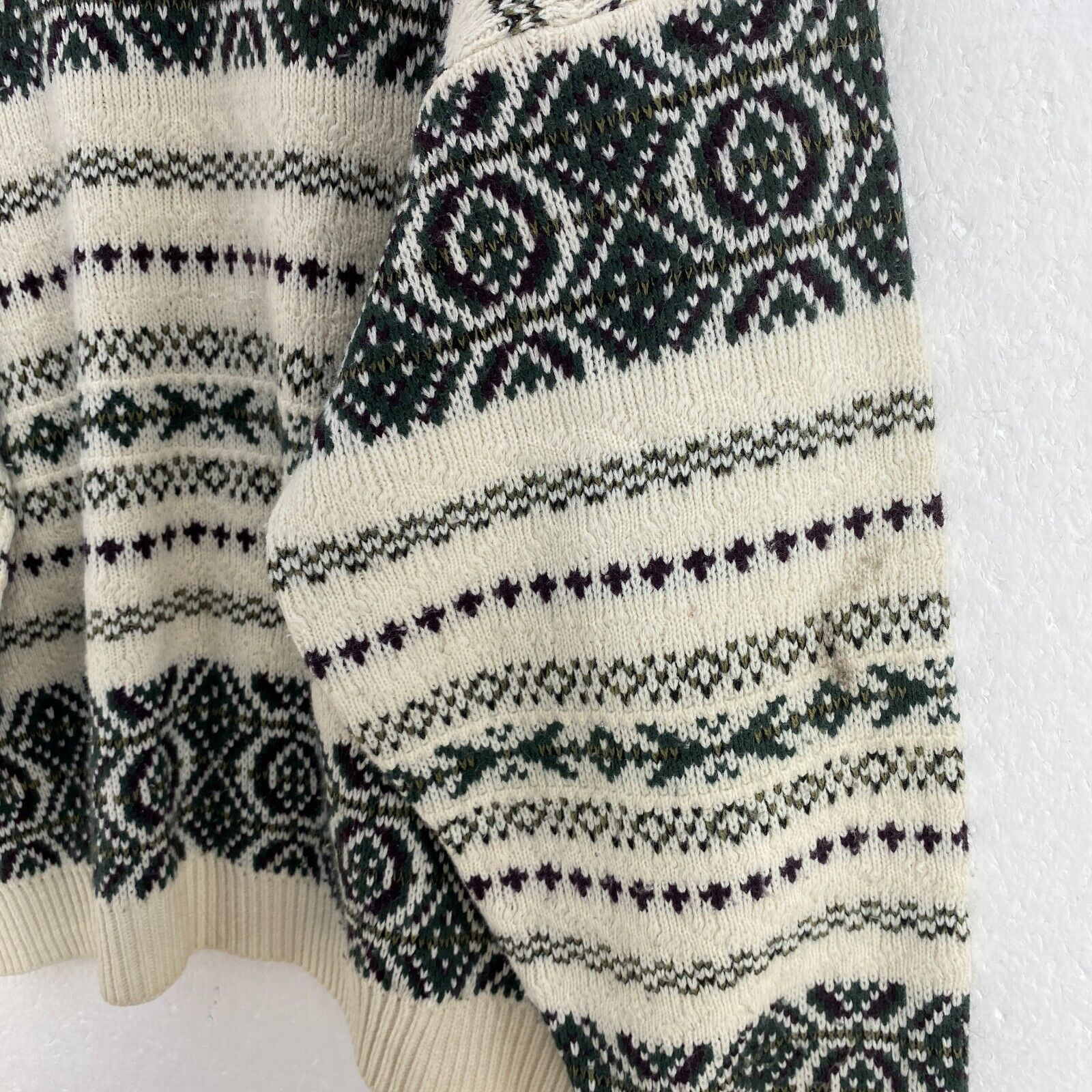 Vintage White 3D Textured Knit Crewneck Sweater Size XL