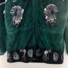 Vintage Full Zip Tribal Print Green Fleece Jacket Size M