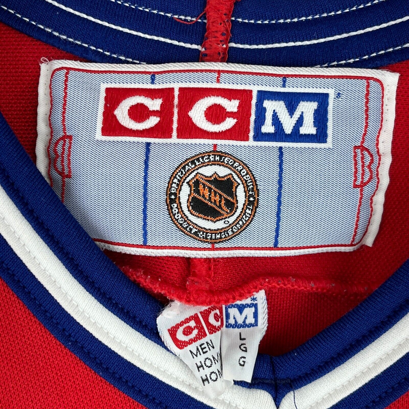 Vintage CCM Montreal Canadiens 1980s NHL Red Jersey Size L