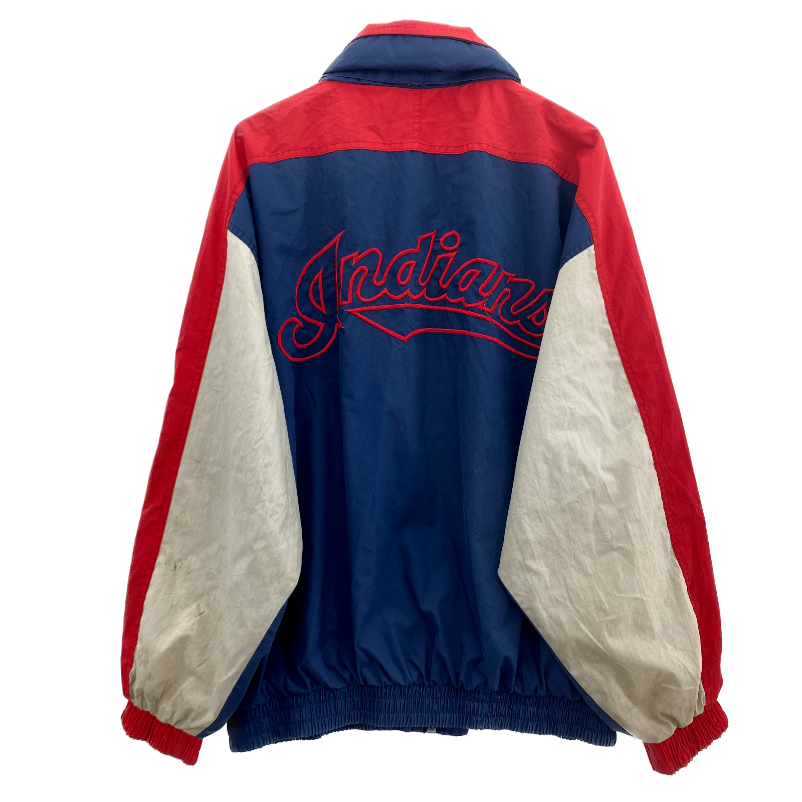 Vintage Cleveland Indians MLB Full Zip Navy Blue Light Jacket Size L