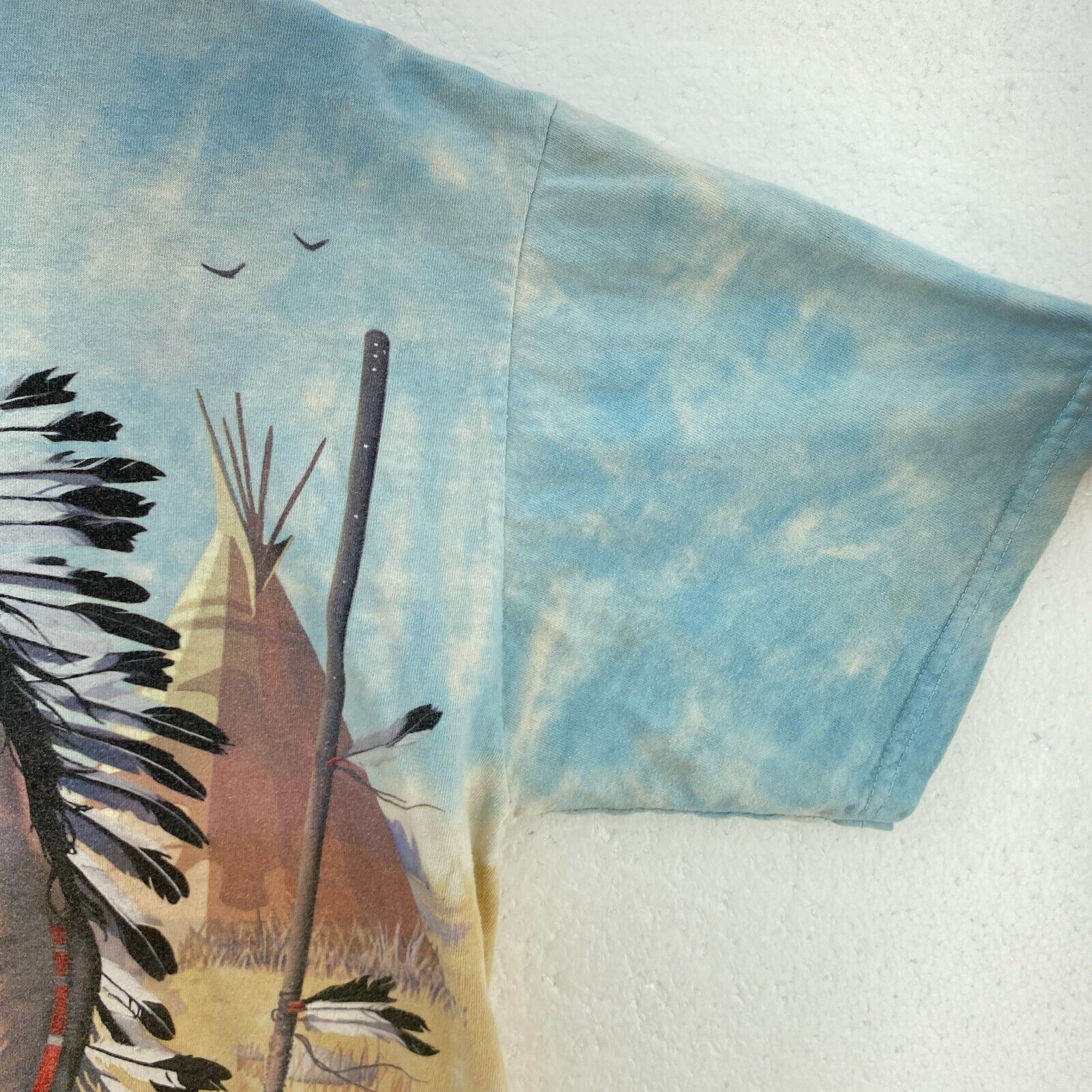 Liquid Blue Native Indian 1998 Tie Dye Blue Vintage T-shirt Size L