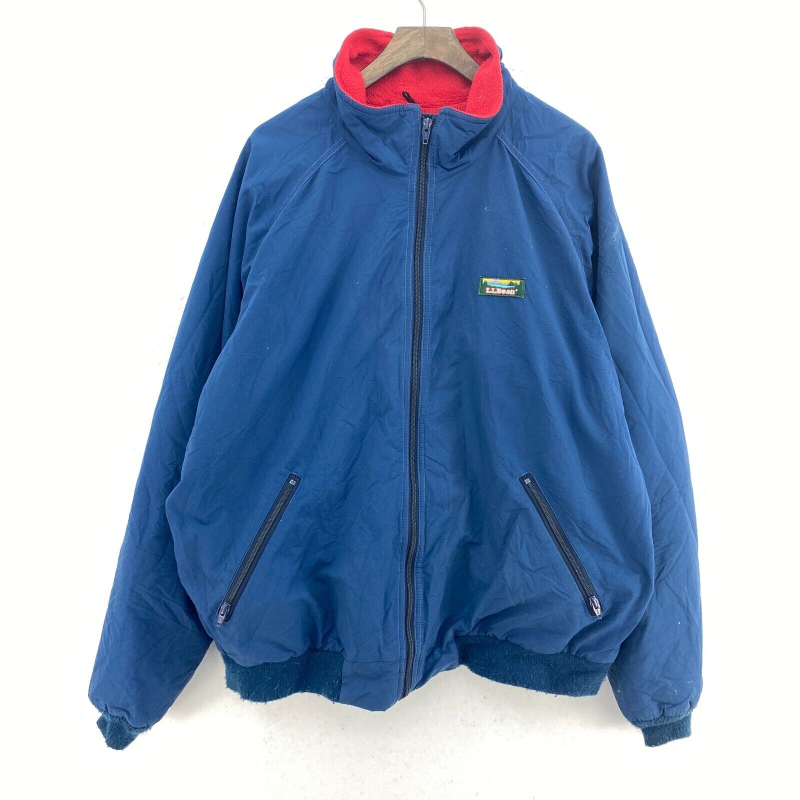L.L Bean Blue Jacket Fleece Lined Size XL Full Zip Up