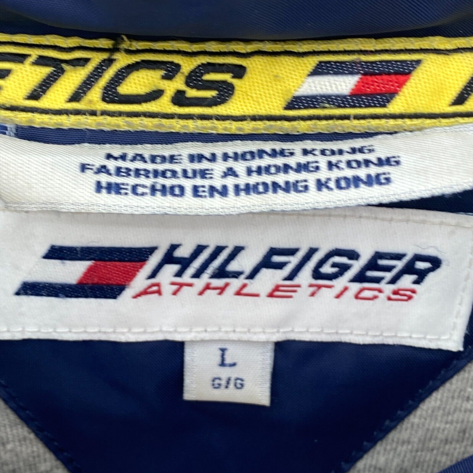 Tommy Hilfiger Logo Vintage Yellow Snapped Rain Jacket Size L