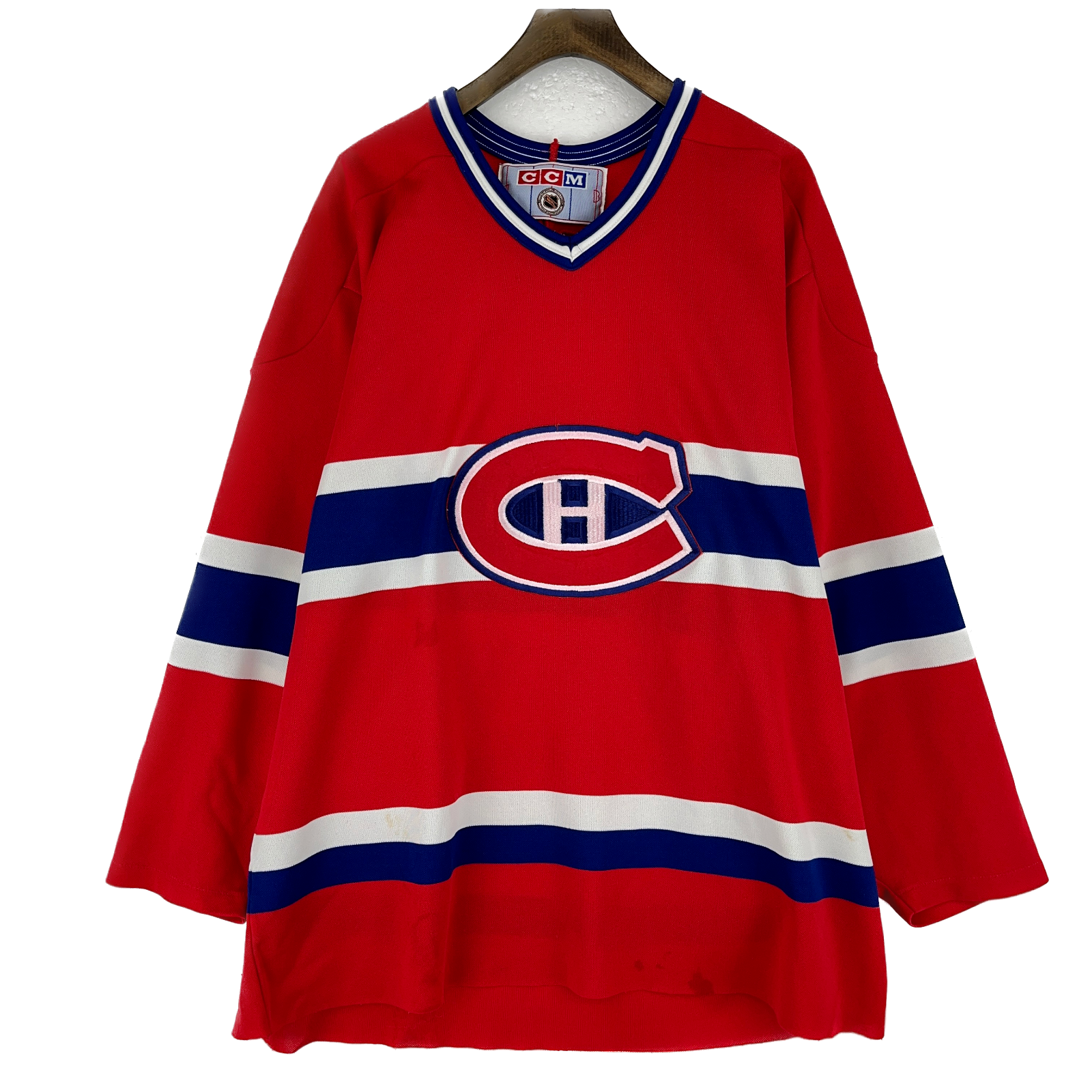 Vintage CCM Montreal Canadiens 1980s NHL Red Jersey Size L