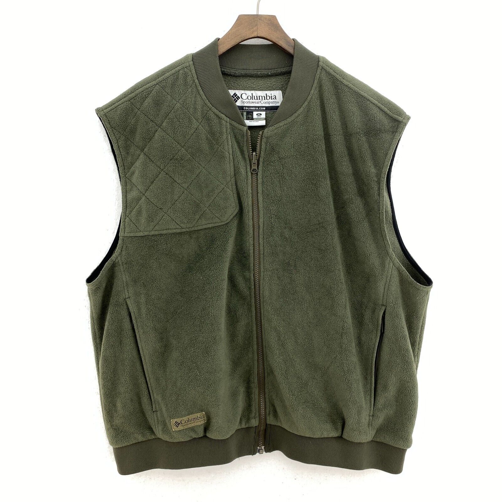Columbia Sportswear Fleece Vest Jacket Size XL Green Full Zip Up