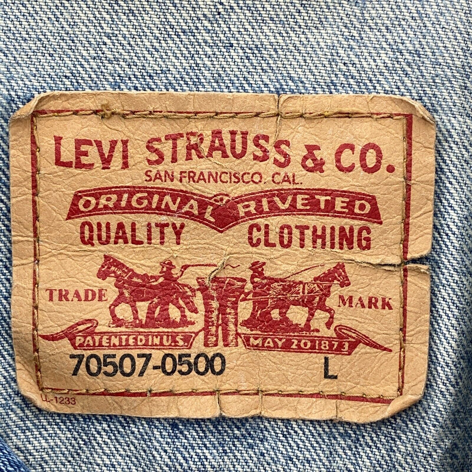 Levi Strauss Medium Blue Button Up Denim Jacket Size L
