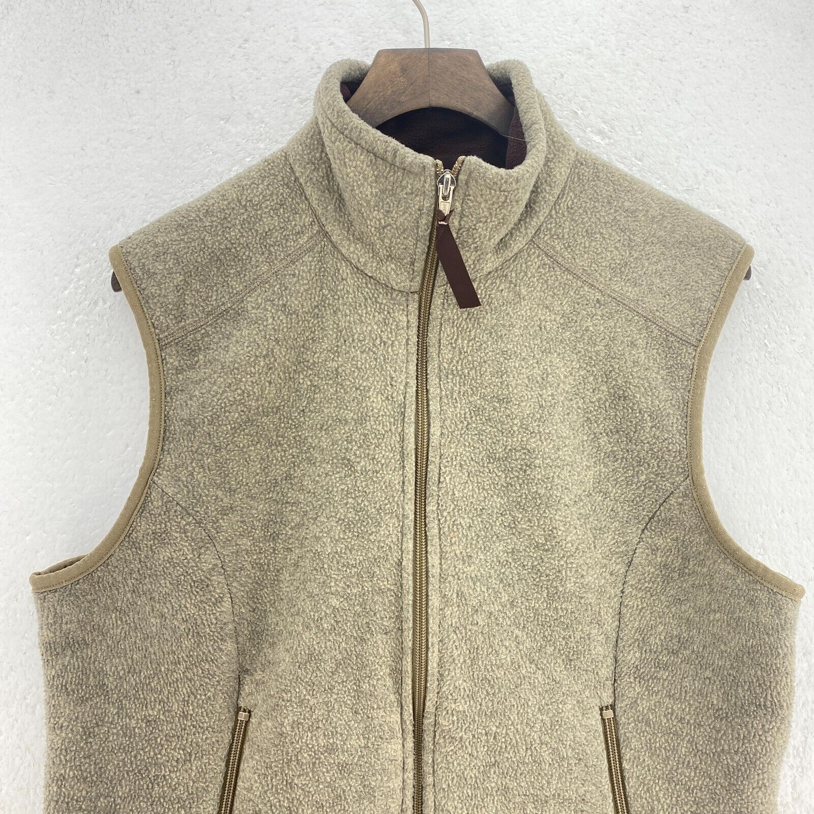 Vintage Patagonia Synchilla Full Zip Beige Fleece Vest Jacket Size L Women's