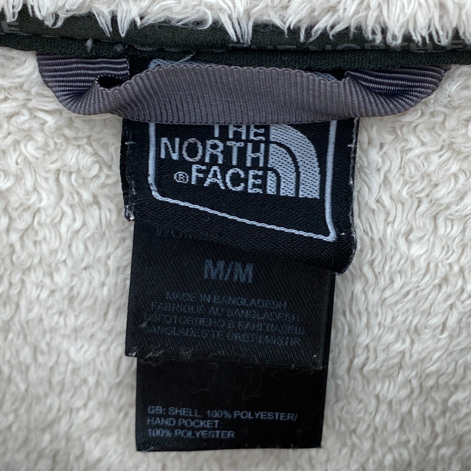 The North Face Full Zip Logo Fleece Jacket Size M Ivory Women's