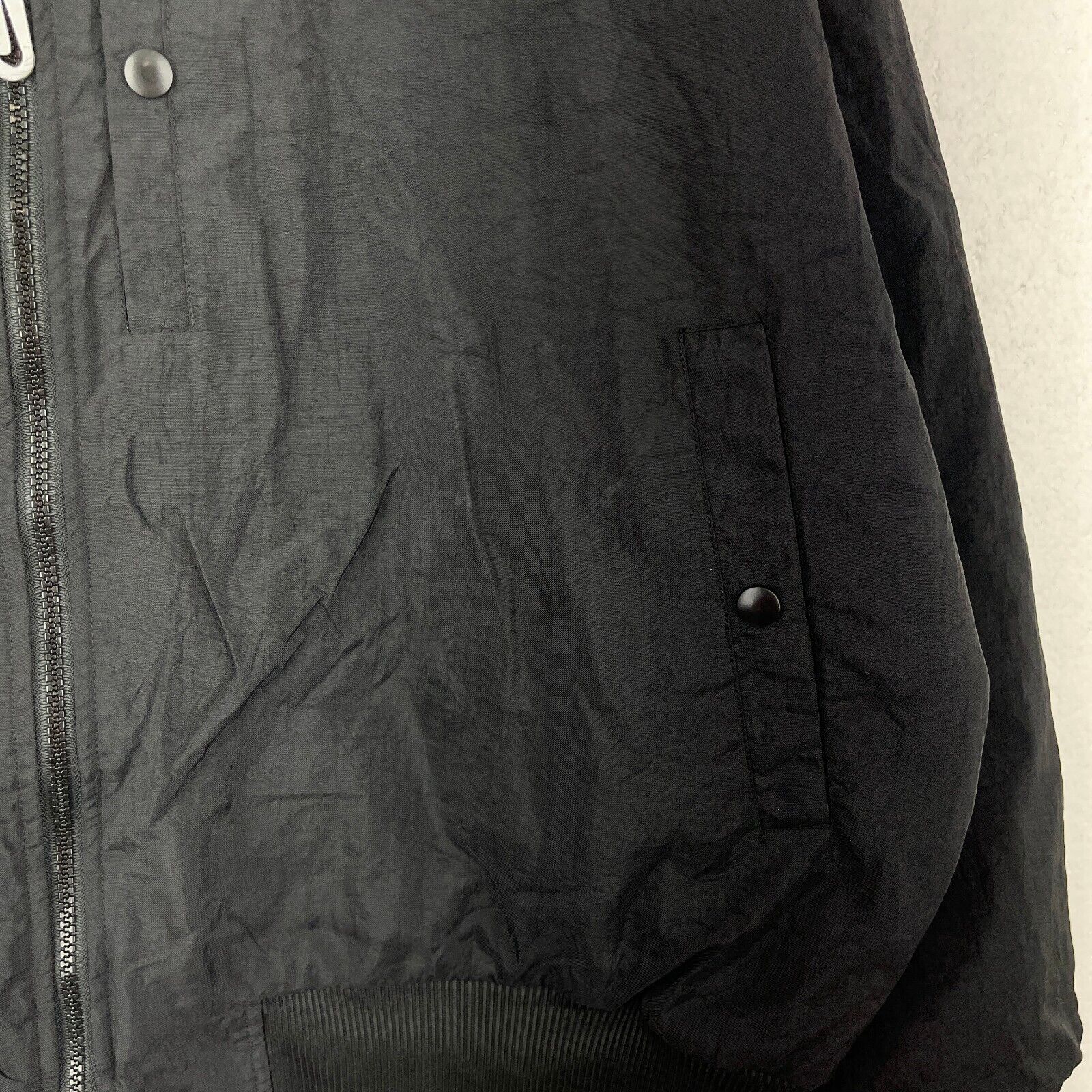 Vintage Nike Reversible Swoosh Full Zip Black Bomber Jacket Size L