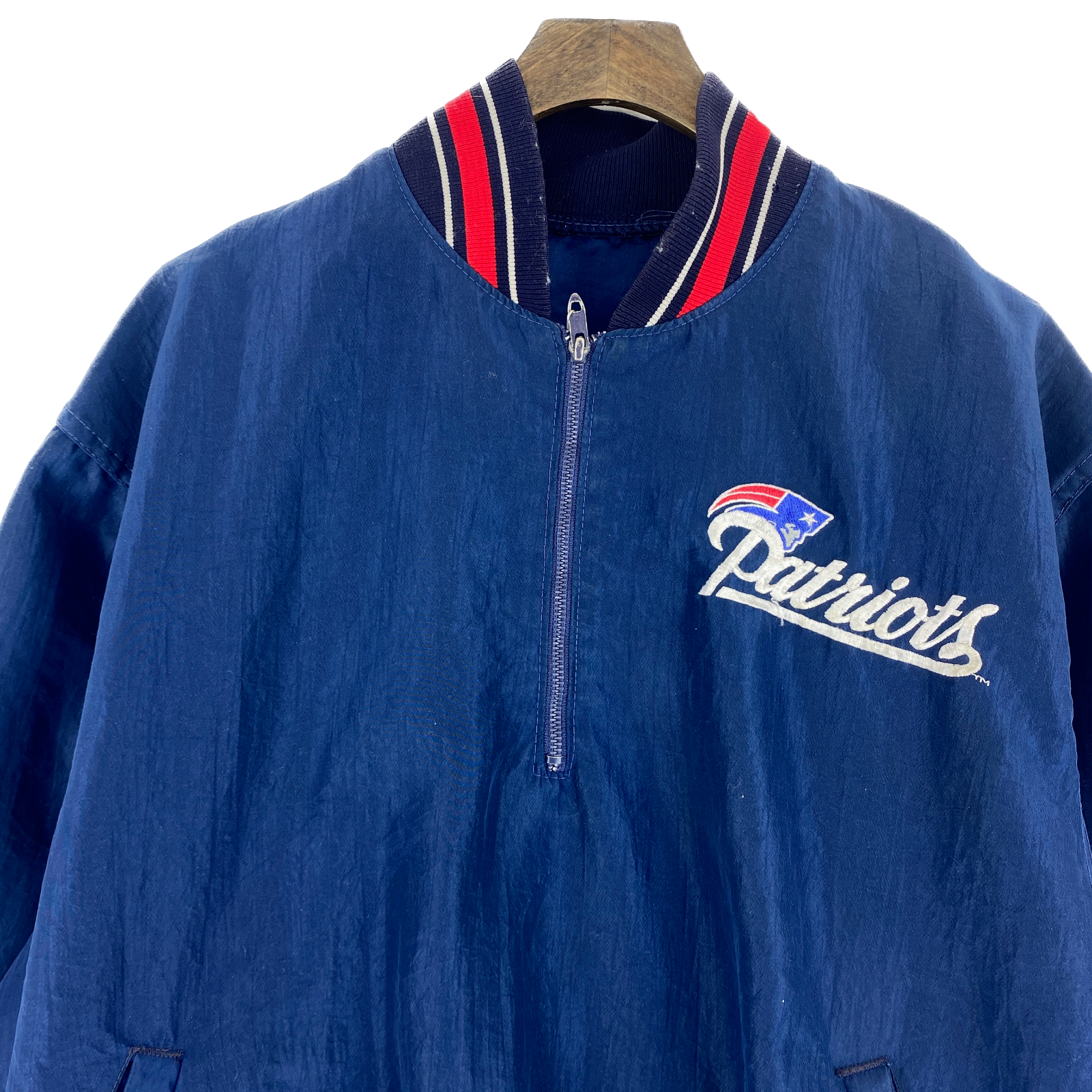 Vintage Starter New England Patriots NFL Blue Pullover Jacket Size L