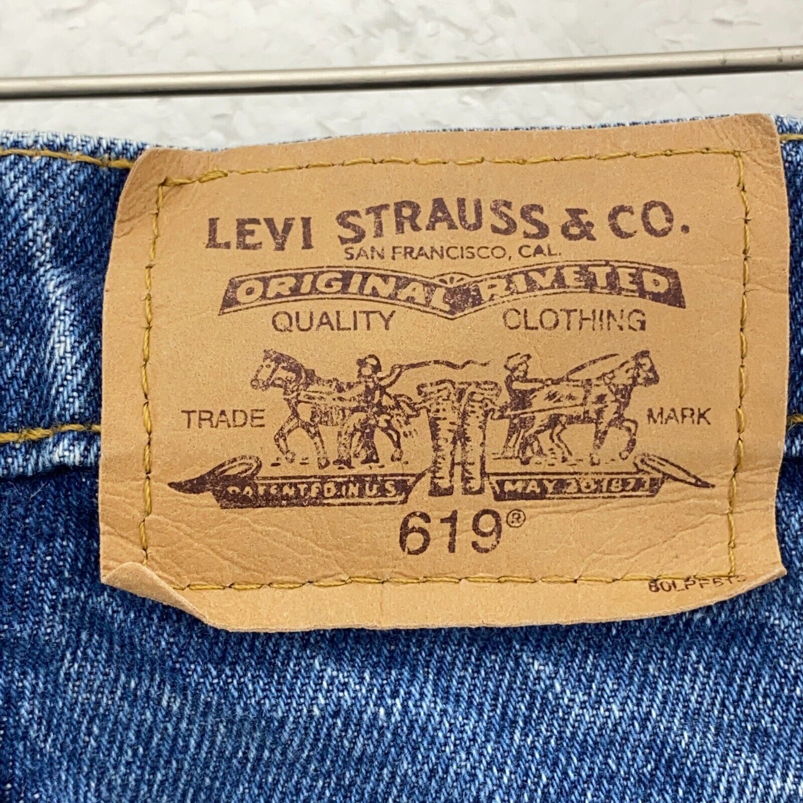 Levi Strauss 619 Orange Tab Blue Light Wash Jeans Size 32 Straight Leg