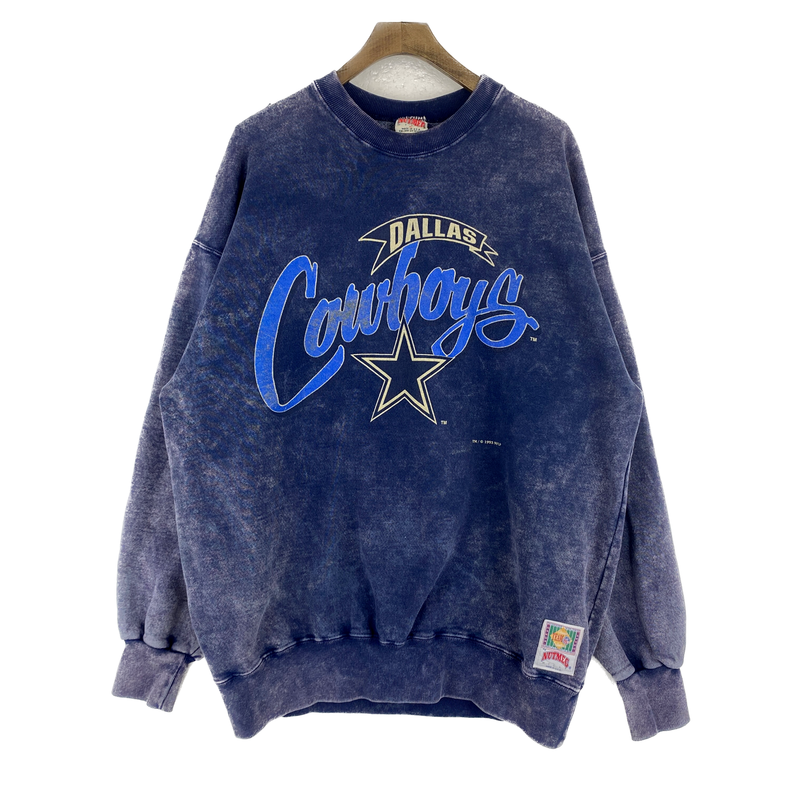 Vintage Dallas Cowboys NFL Nutmeg Faded Sweatshirt Navy Blue Size XL