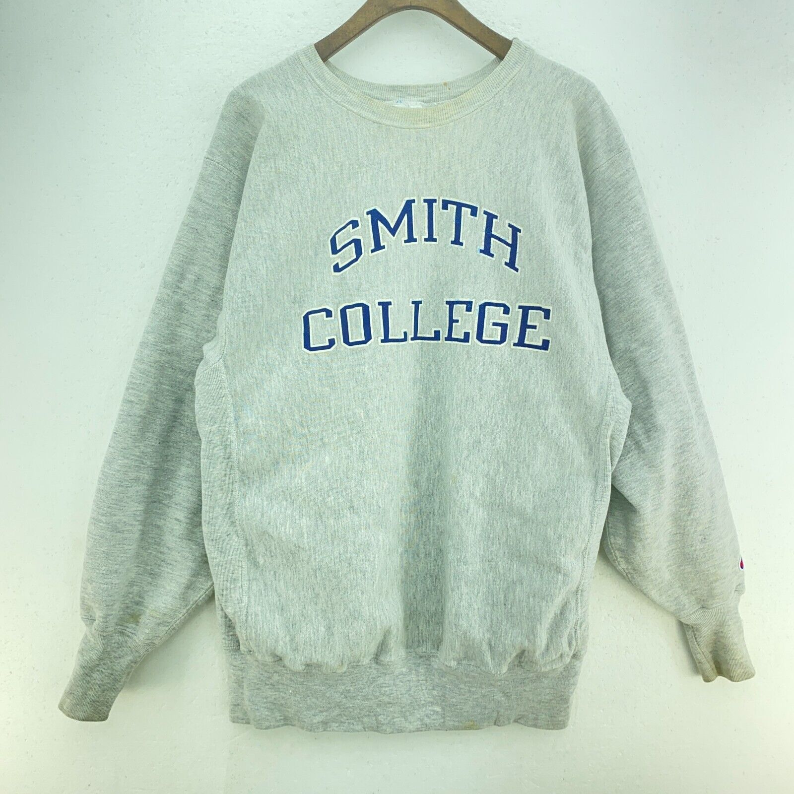Champion Reverse Weave Smith College Spell Out Logo Gray Sweatshirt Size XL