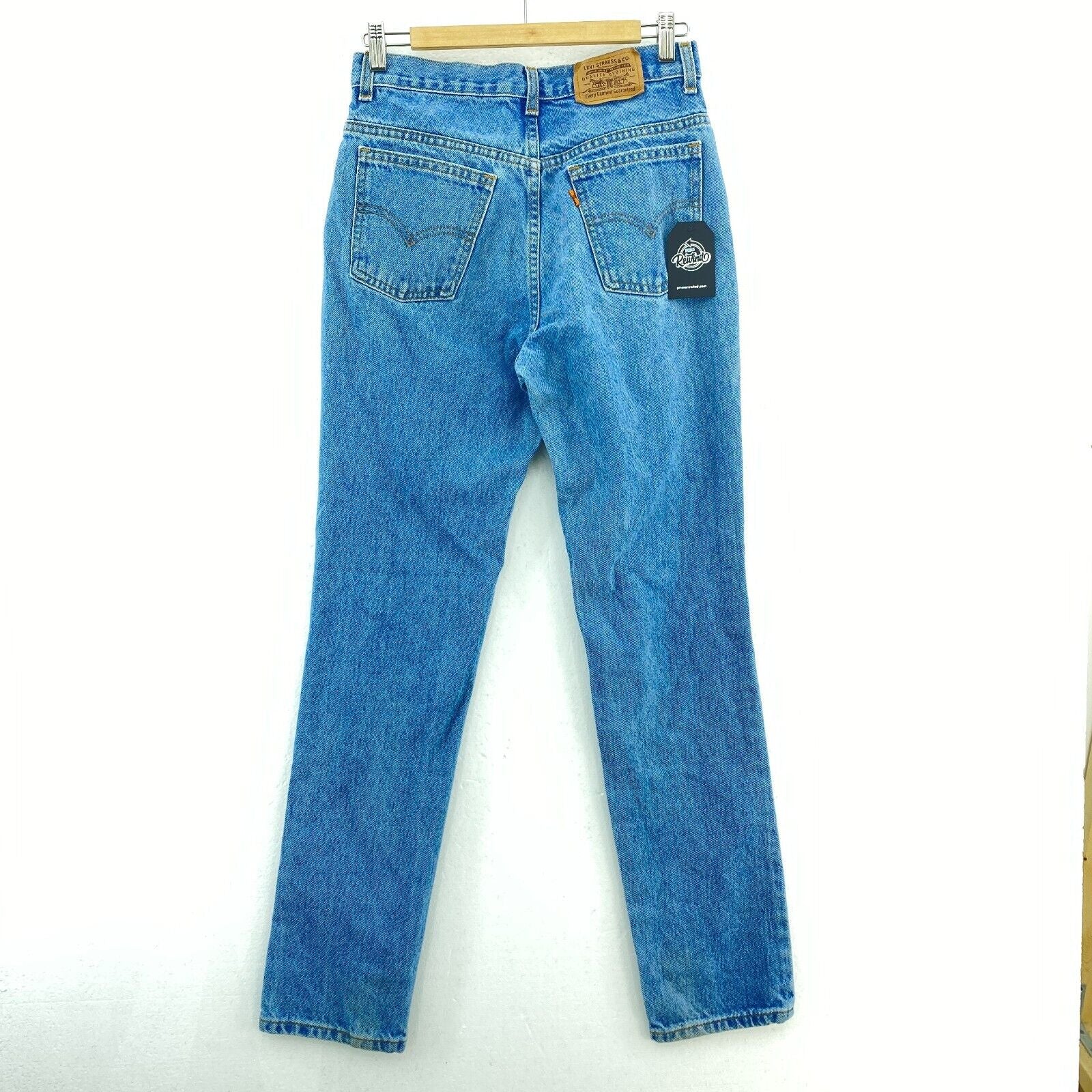 Levi's Orange Tab Light Wash Blue Denim Straight Jeans Size 29 Women's
