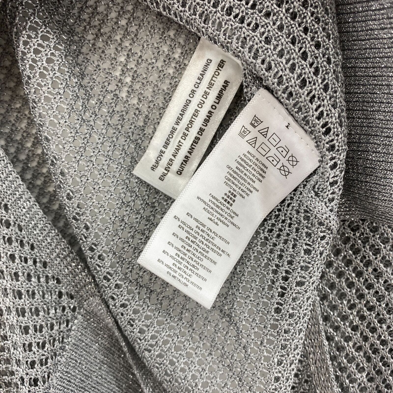 Michael Kors Women's Metallic Mesh Gray Hooded Sweater