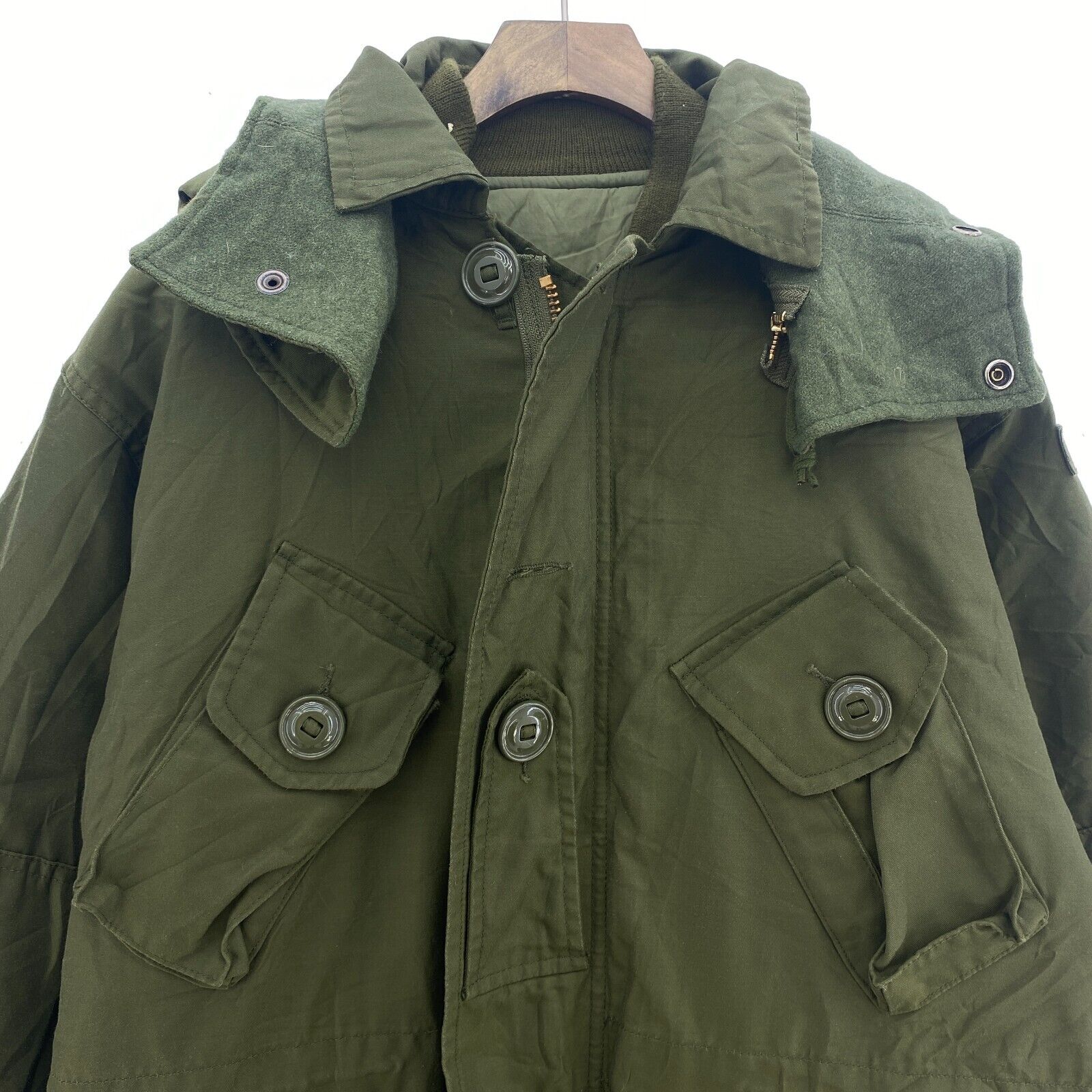 Military 3 In 1 Full Zip 1892 Plain Army Green Hooded Parka Jacket Size S