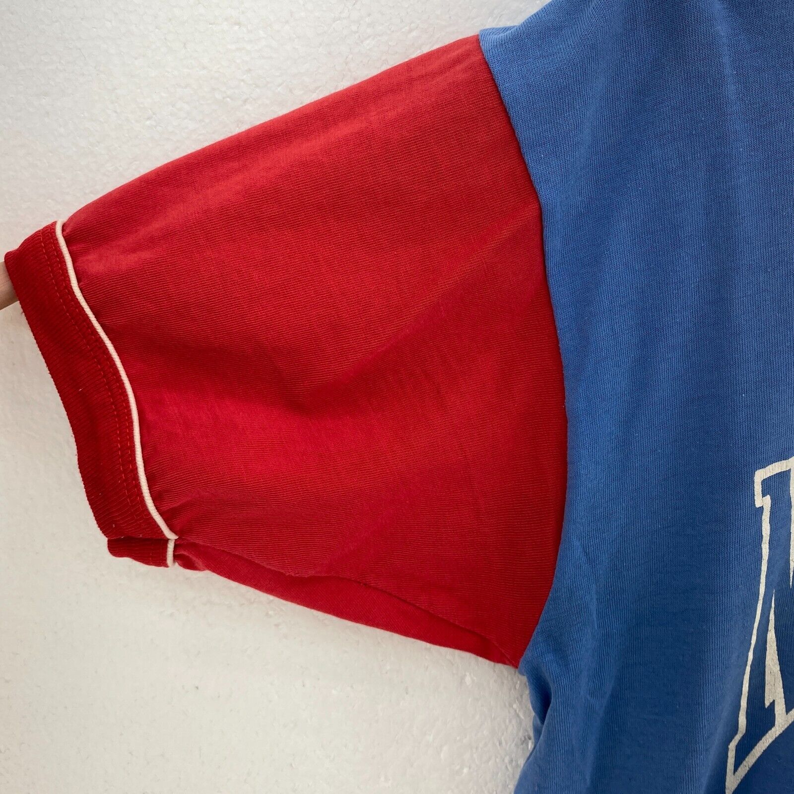 Russell Athlethic Ringer Nebraska Cornhuskers NCAA Blue V-Neck T-shirt Size L