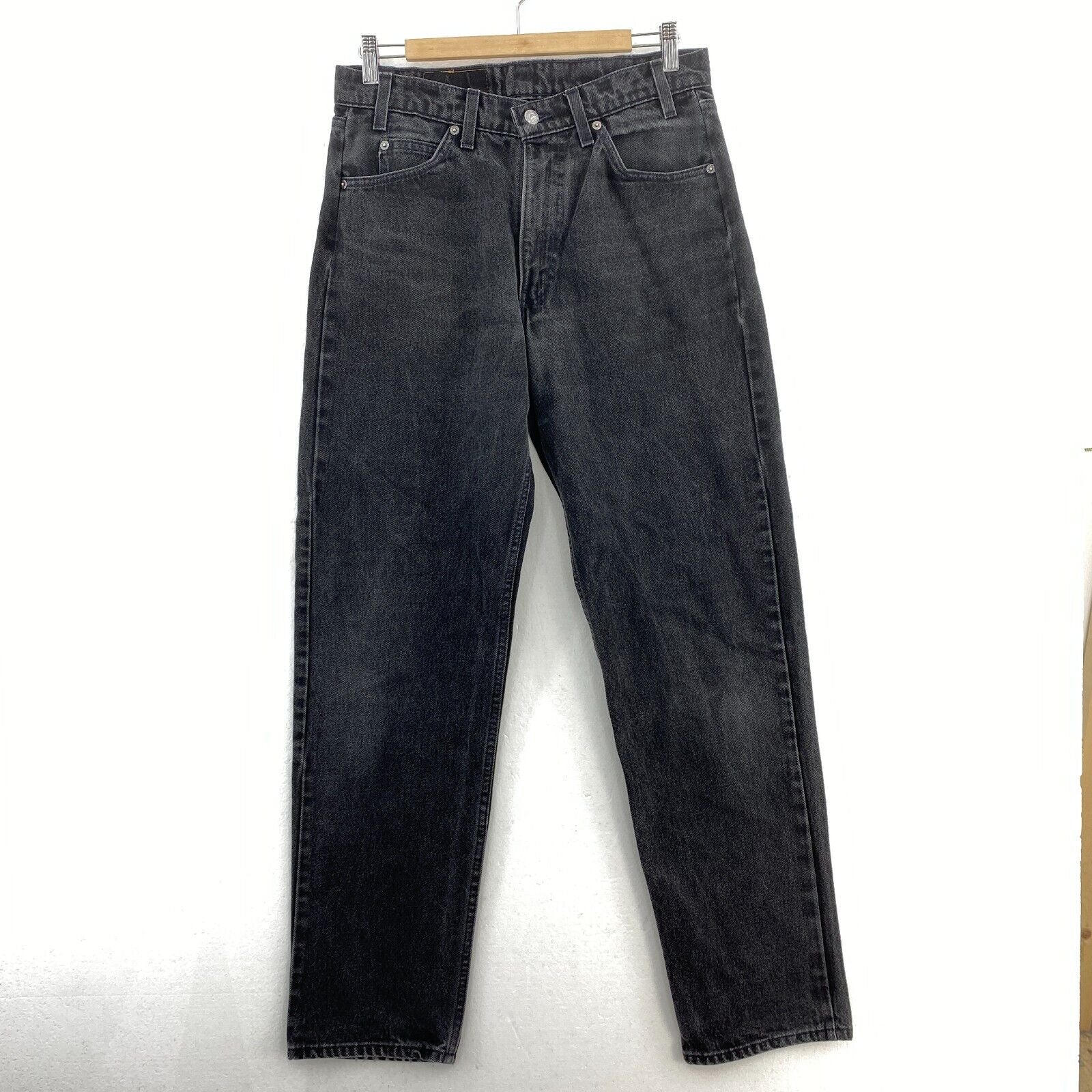 Levi's 555 Orange Tab Dark Wash Black Denim Straight Jeans Size 33
