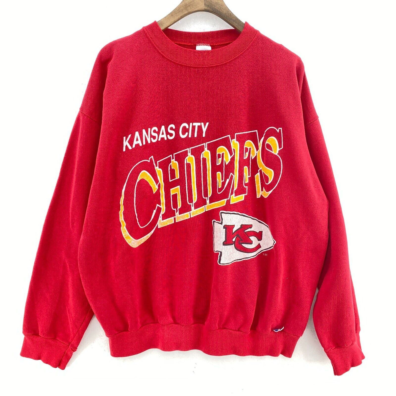 Kansas City Chiefs NFL Logo 7 Vintage Red Sweatshirt Size XL